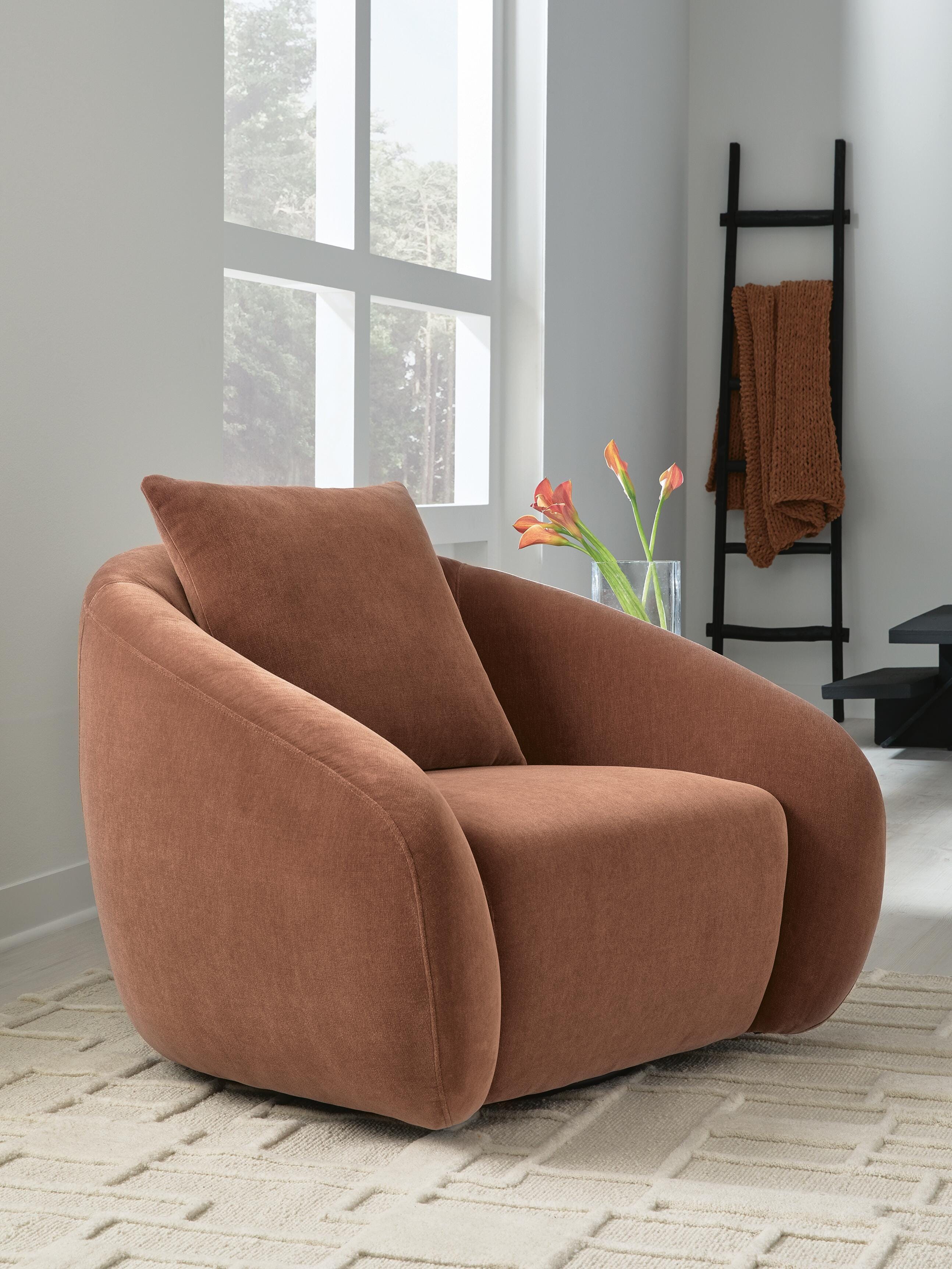 Yahya Swivel Accent Chair, Sienna, rollover