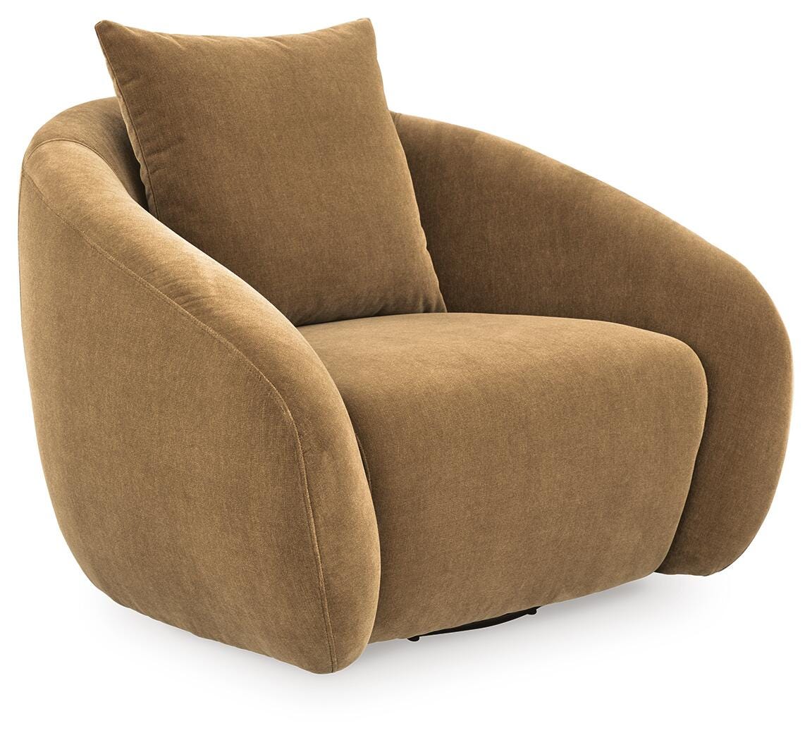 Yahya Swivel Accent Chair, Camel, large