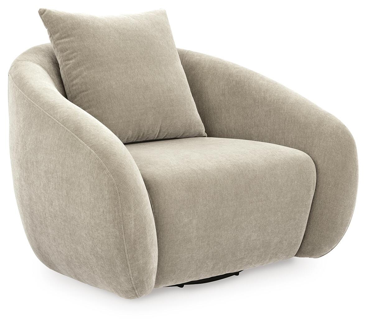 Yahya Swivel Accent Chair, Pebble, large