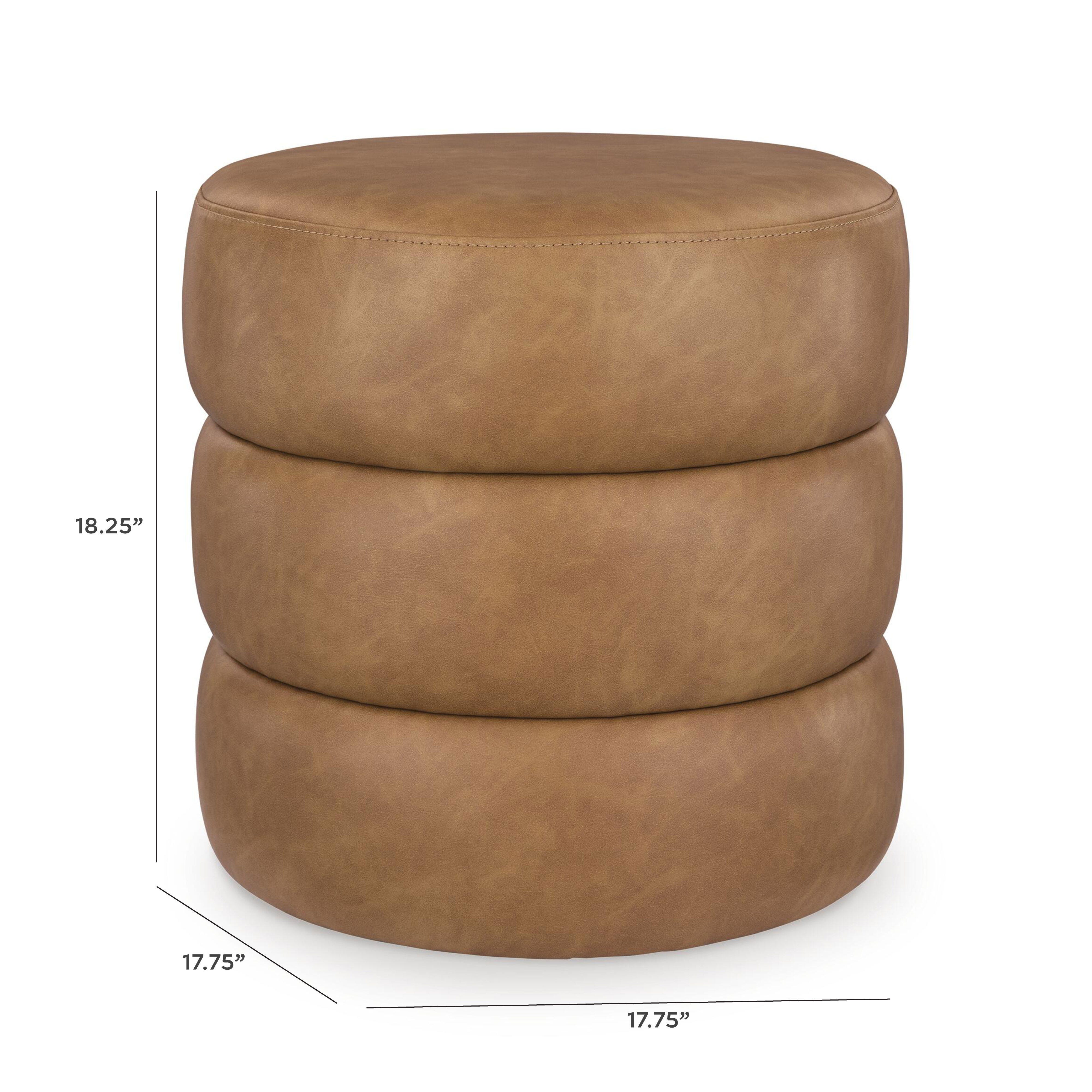 Ummi Swivel Accent Ottoman, Caramel, large