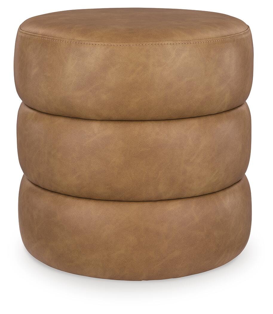 Ummi Swivel Accent Ottoman, Caramel, large