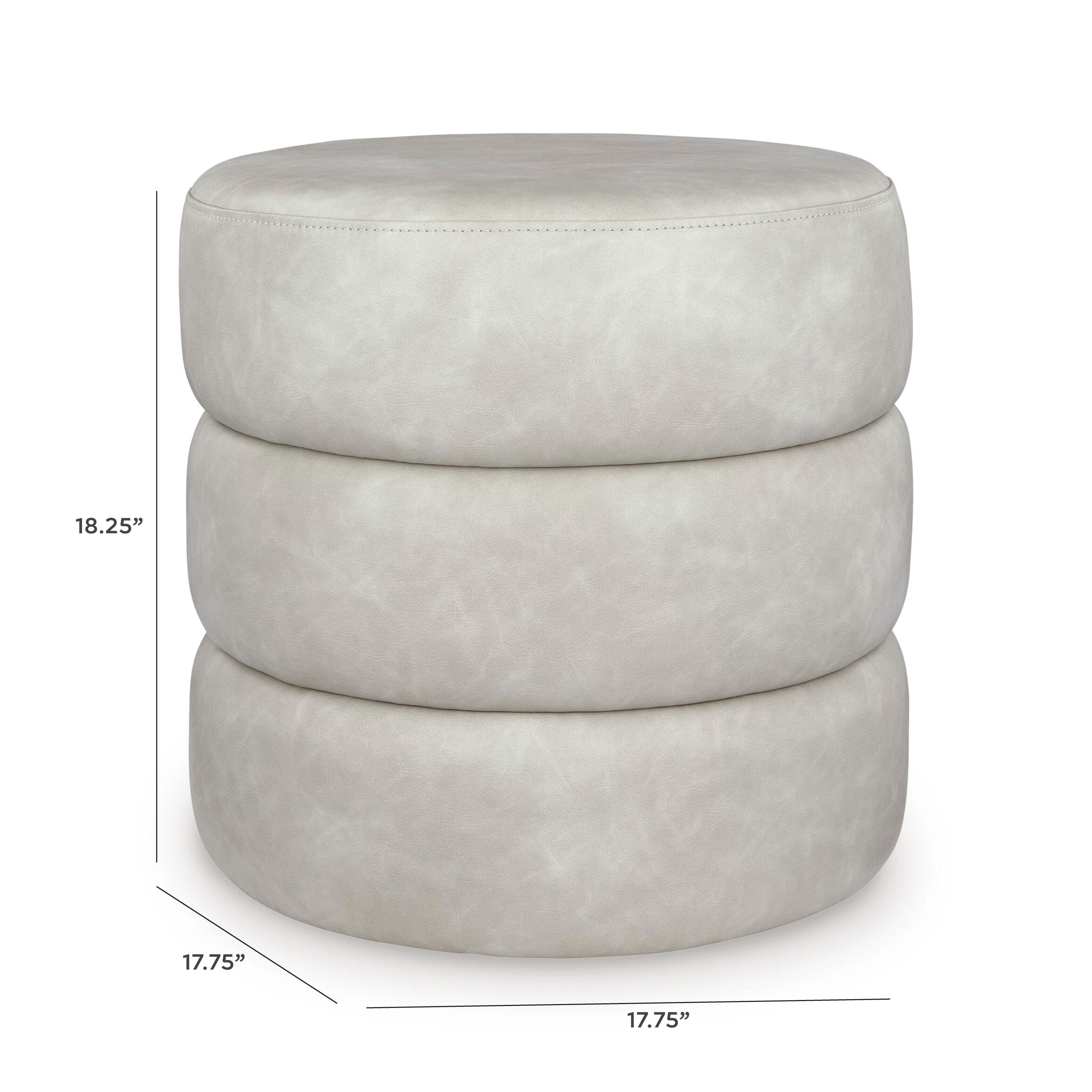 Ummi Swivel Accent Ottoman, Bone, large