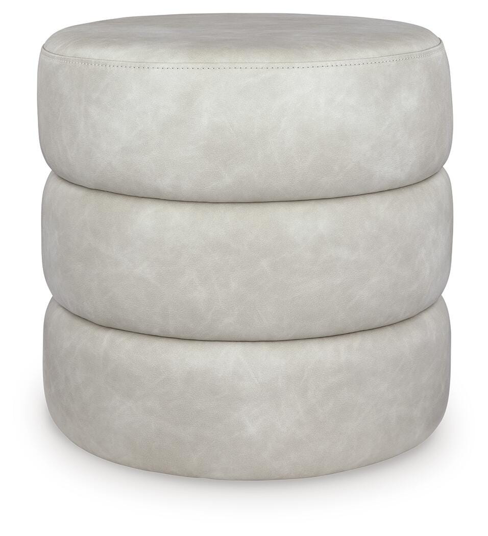 Ummi Swivel Accent Ottoman, Bone, large