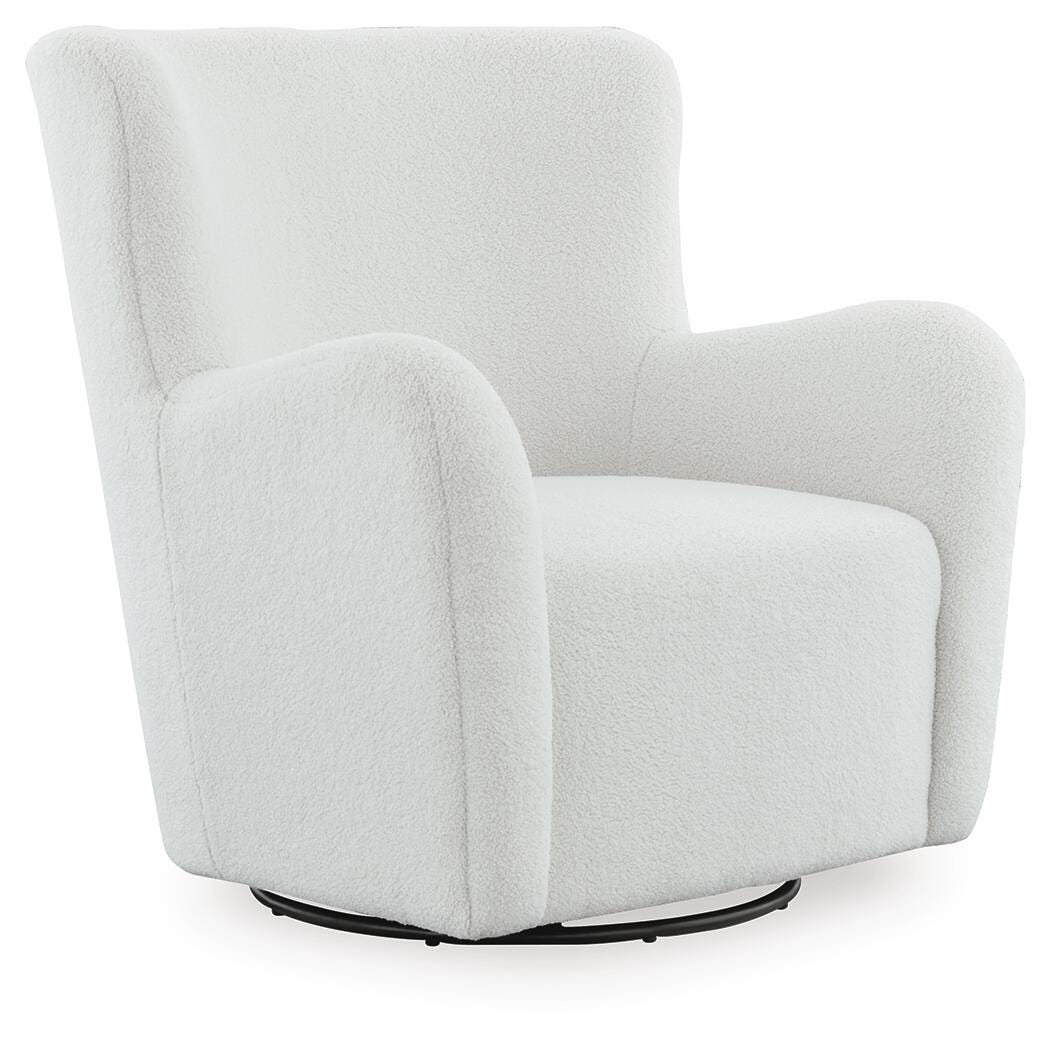 Rowenburg Swivel Glider Accent Chair, Cream, large