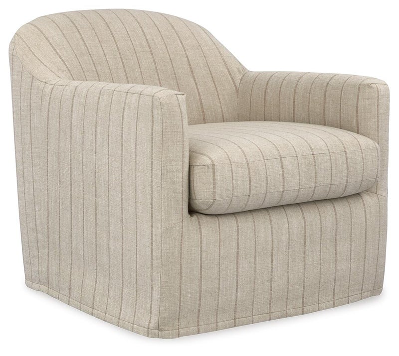 Valwick Swivel Accent Chair, Cream/Brown