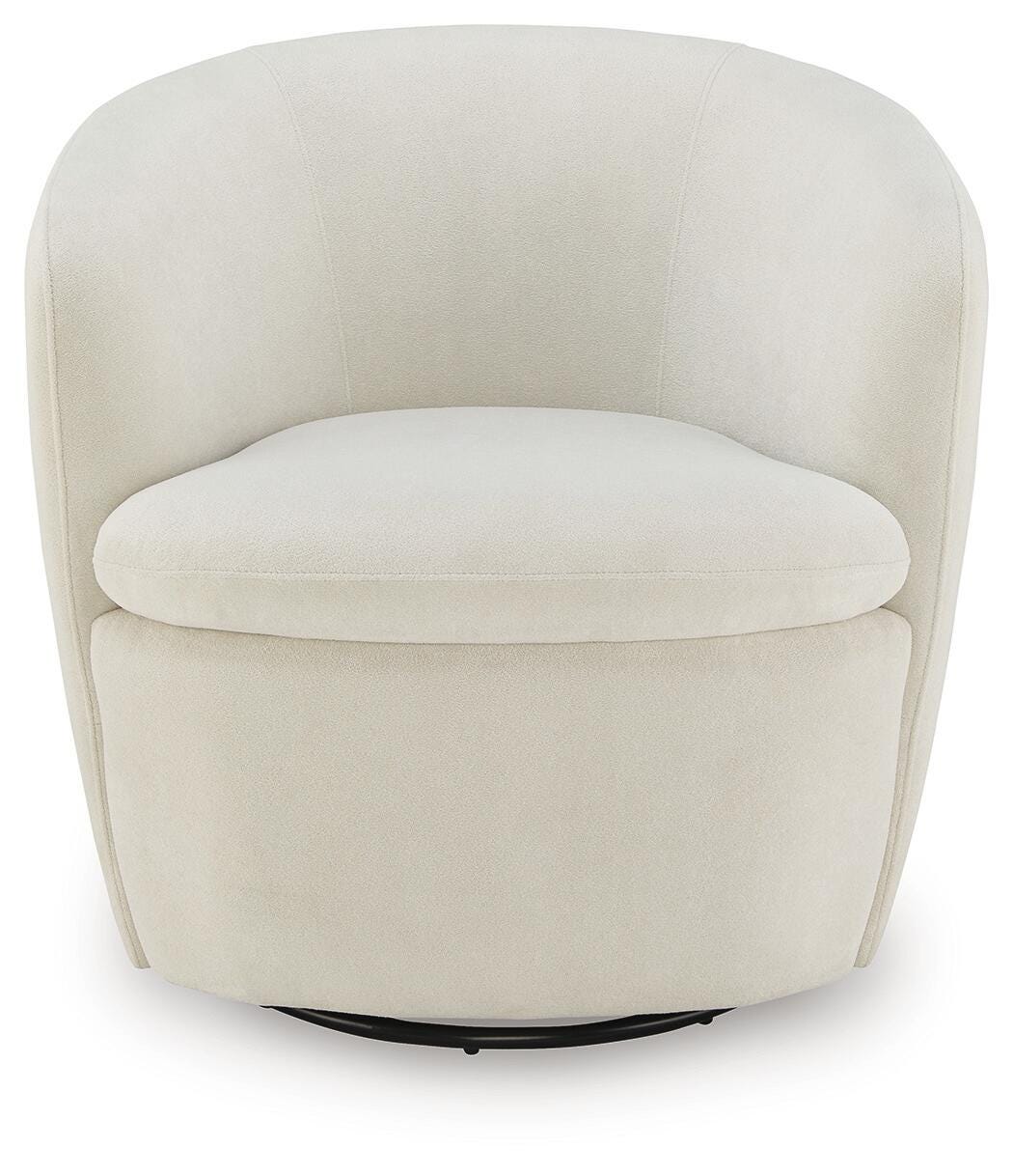 Leemont Swivel Accent Chair, Snow, large