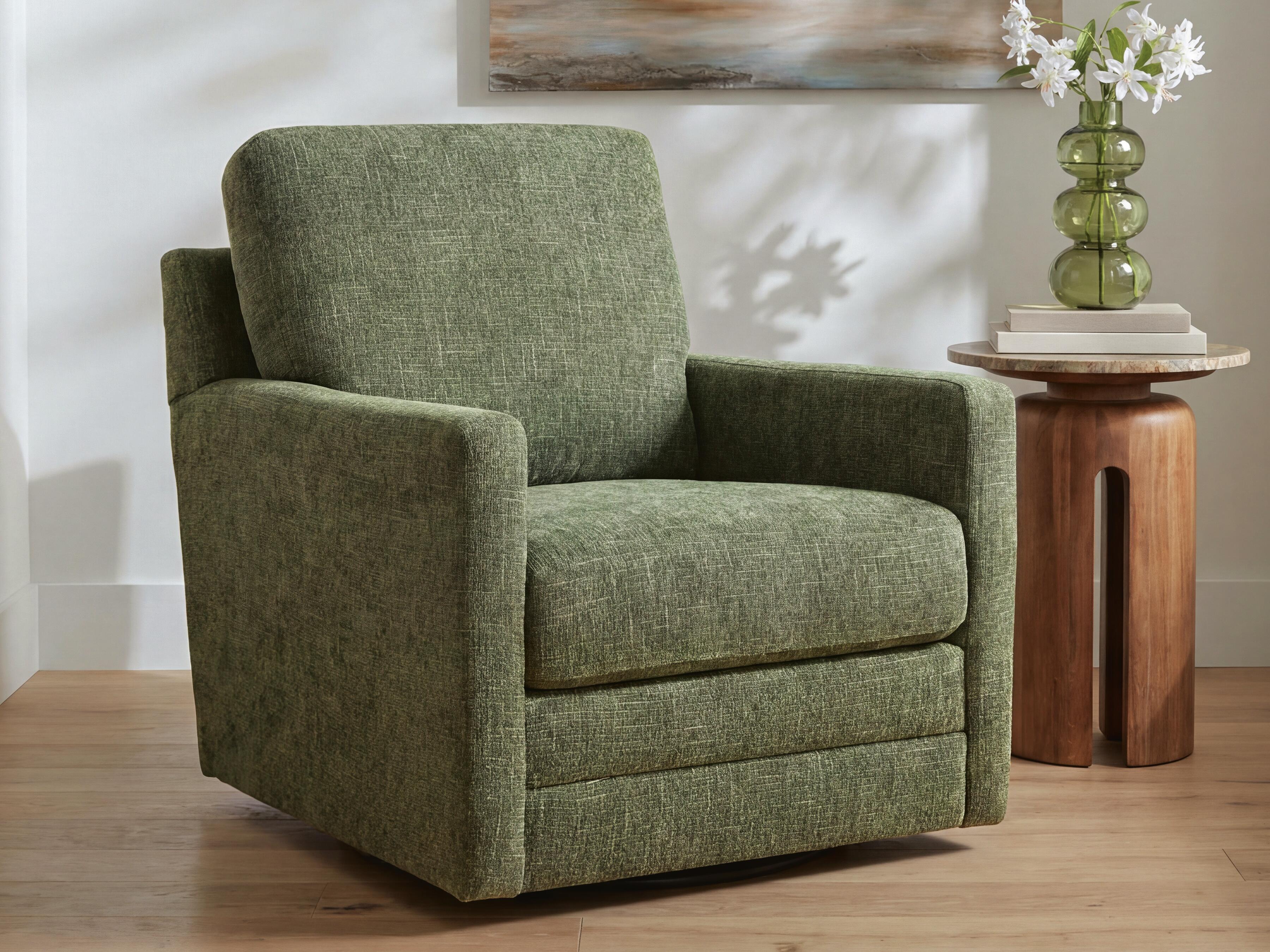 Dishford Swivel Accent Chair, Evergreen, rollover