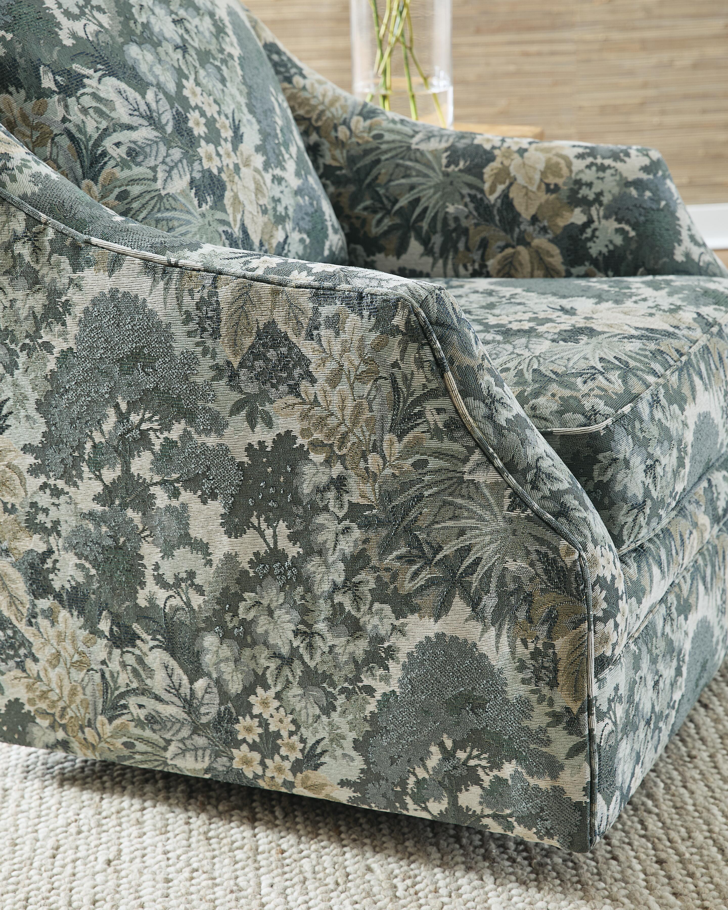 Gubbins Swivel Accent Chair, Blue/Green/Yellow, large
