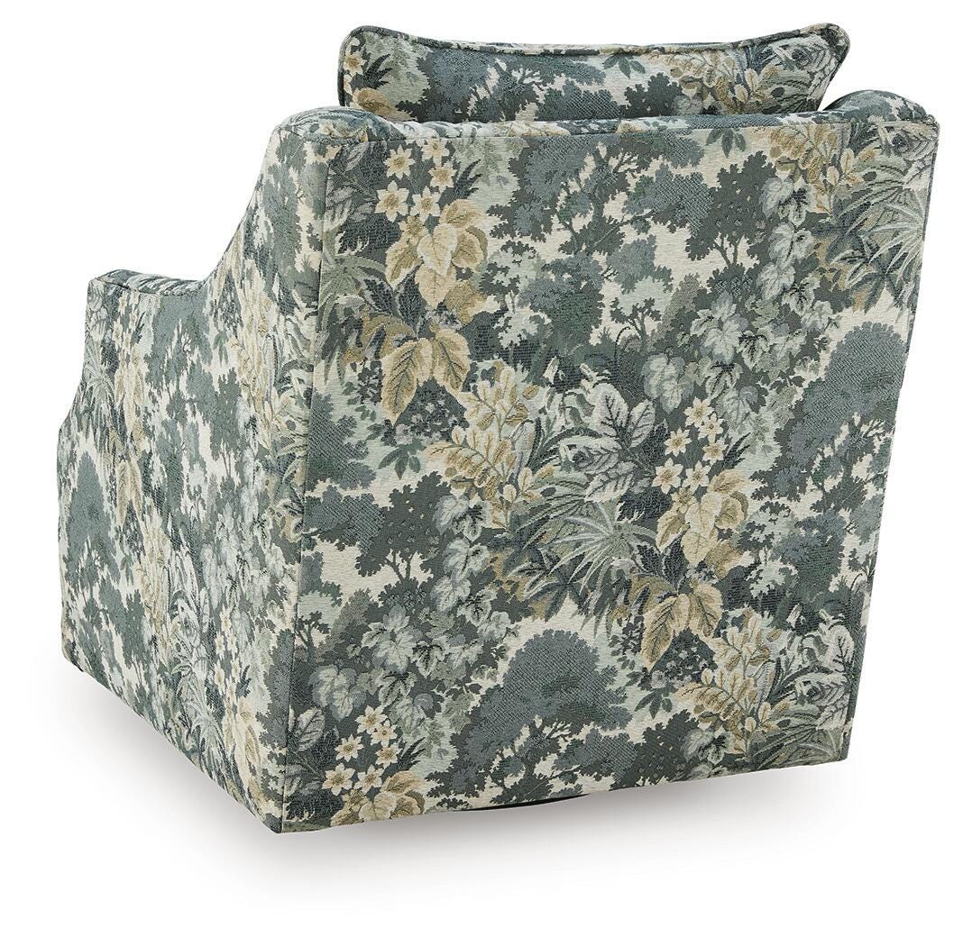 Gubbins Swivel Accent Chair, Blue/Green/Yellow, large