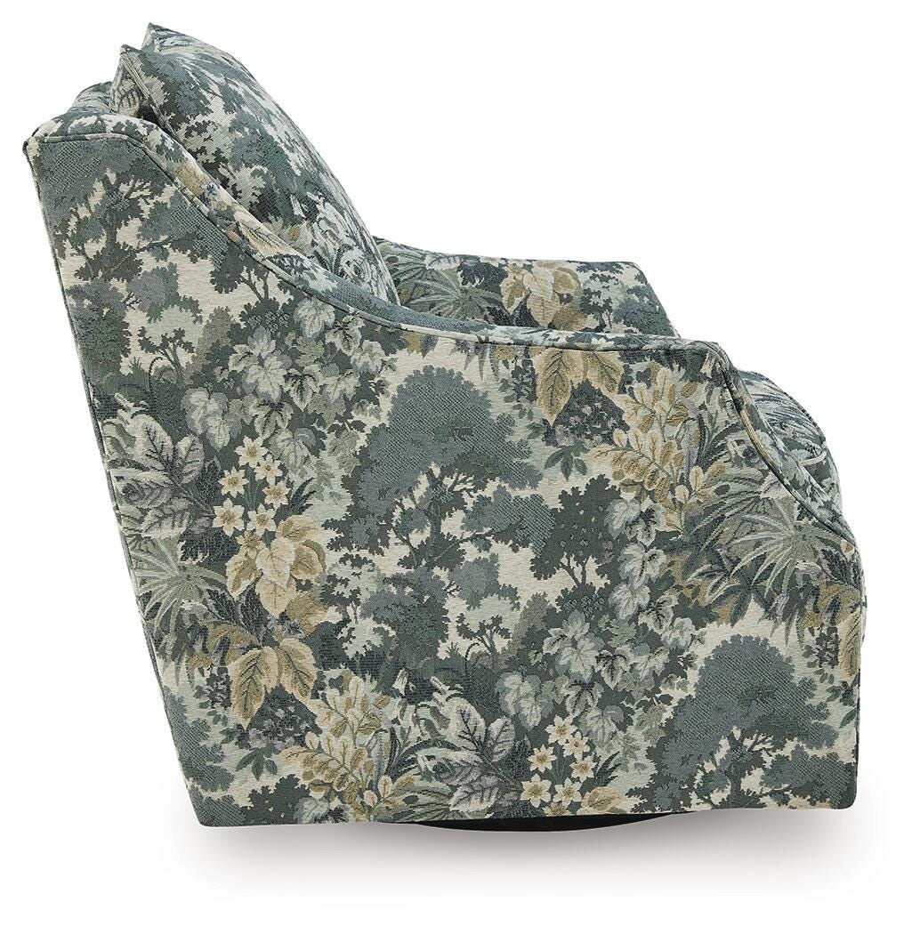 Gubbins Swivel Accent Chair, Blue/Green/Yellow, large