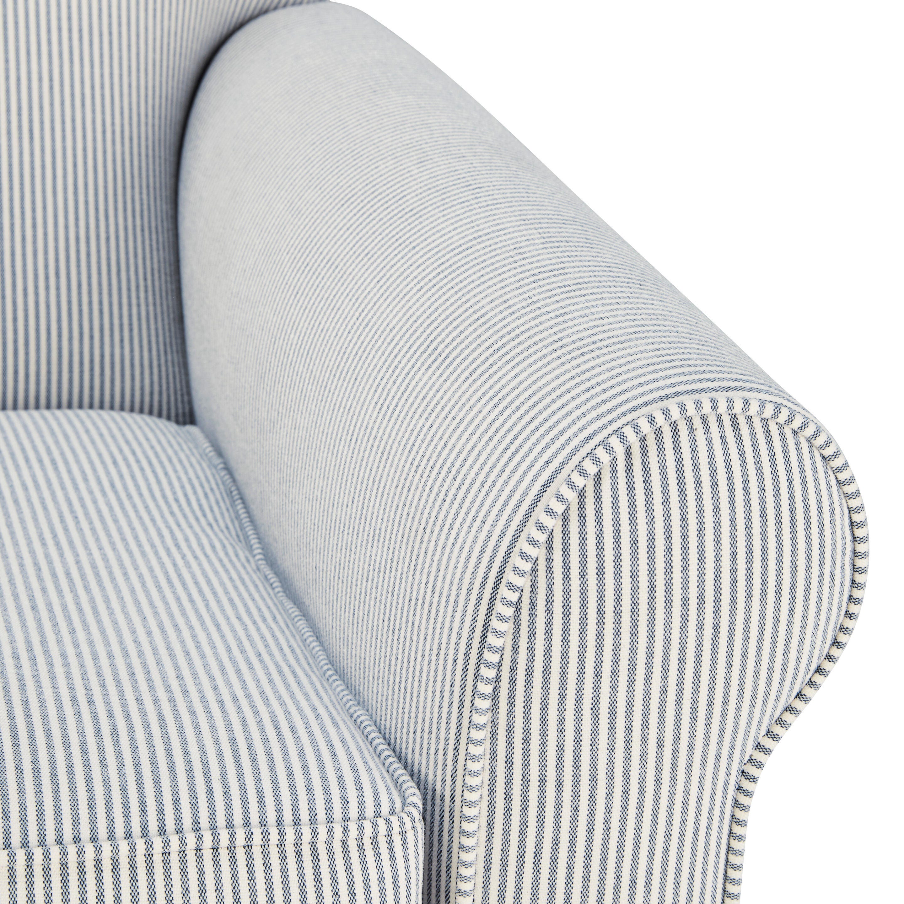 Searcy Swivel Glider Accent Chair, White/Navy, large