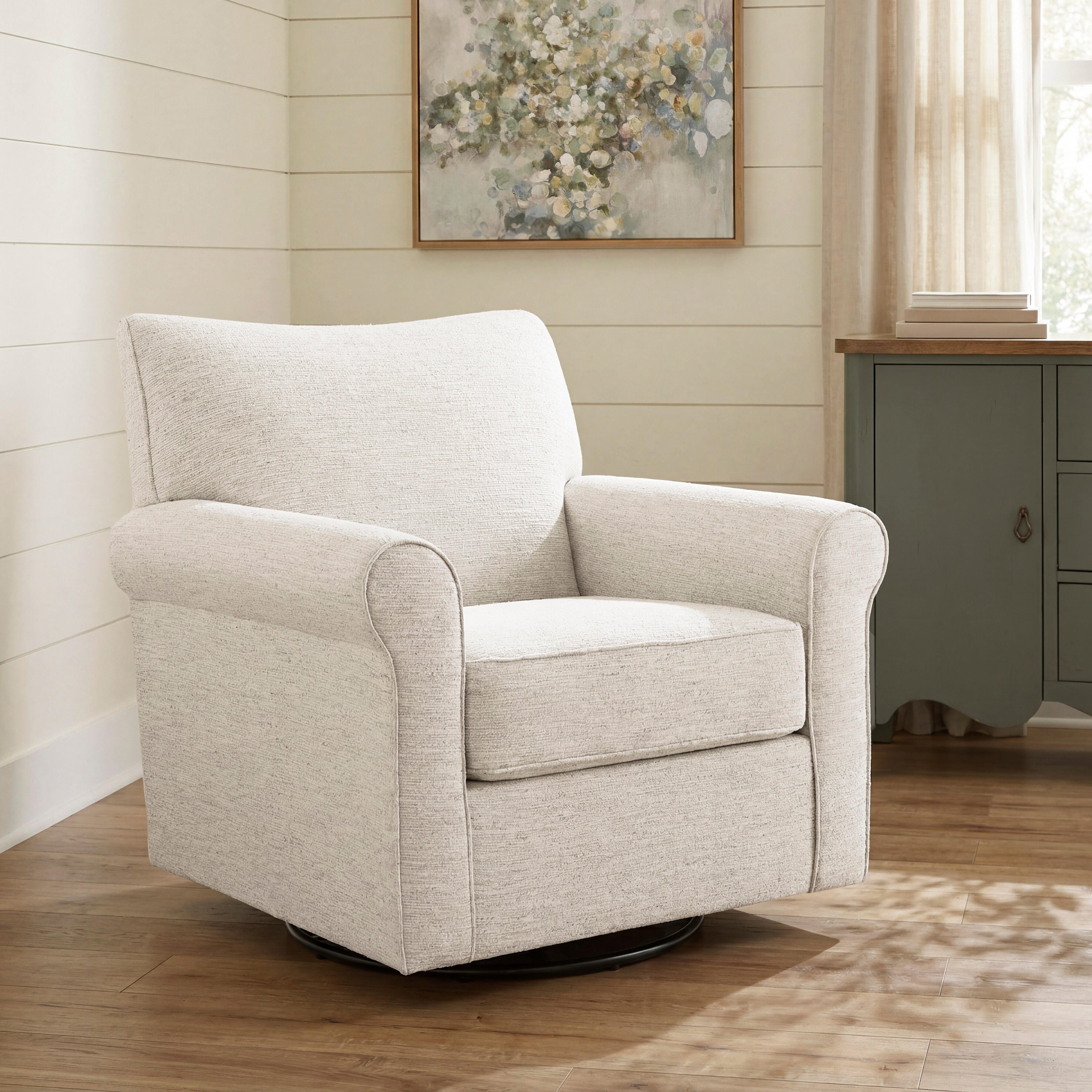 Renley Swivel Glider Accent Chair, Opal, large