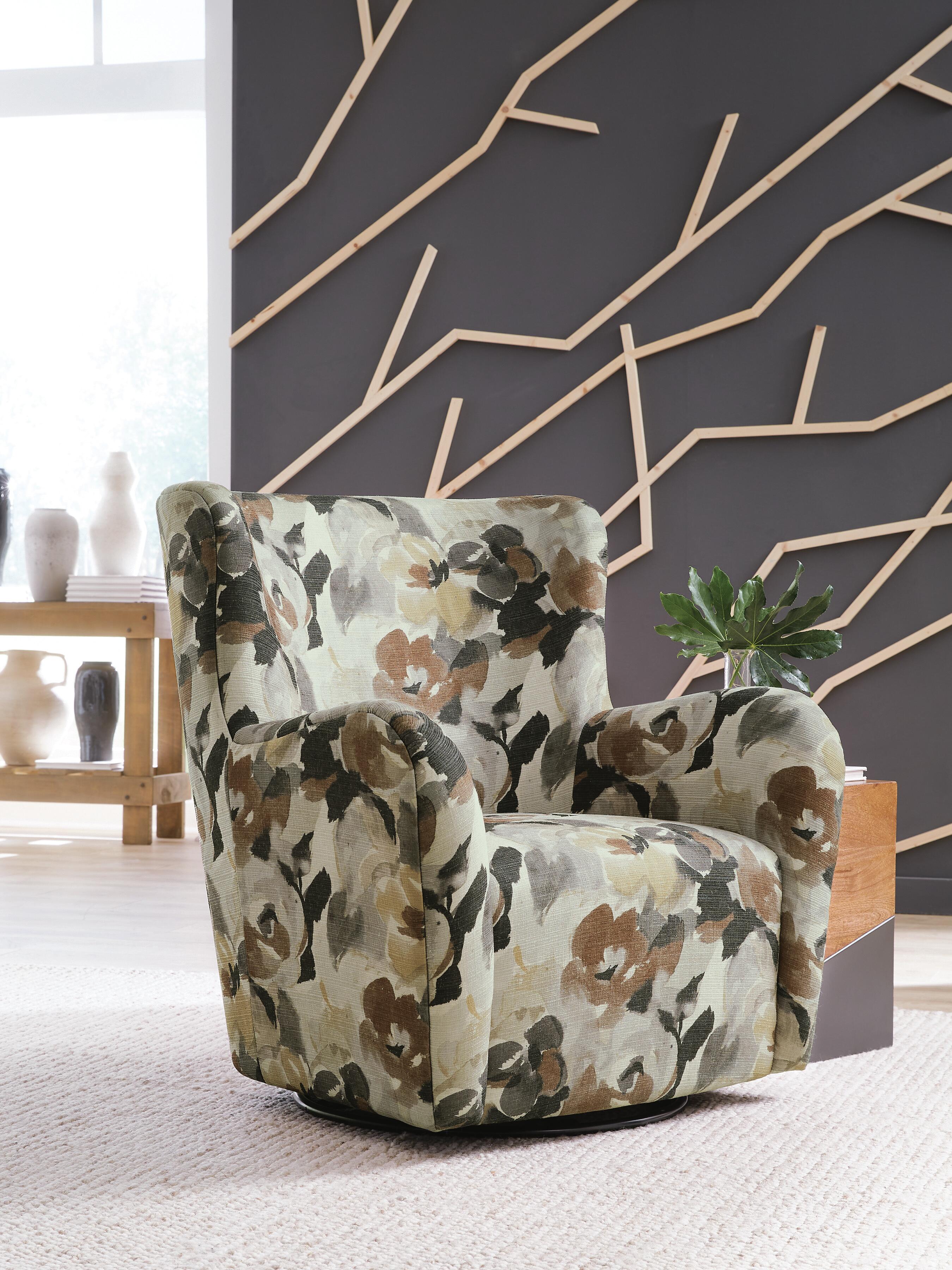 Rowenburg Swivel Glider Accent Chair, Multi, rollover