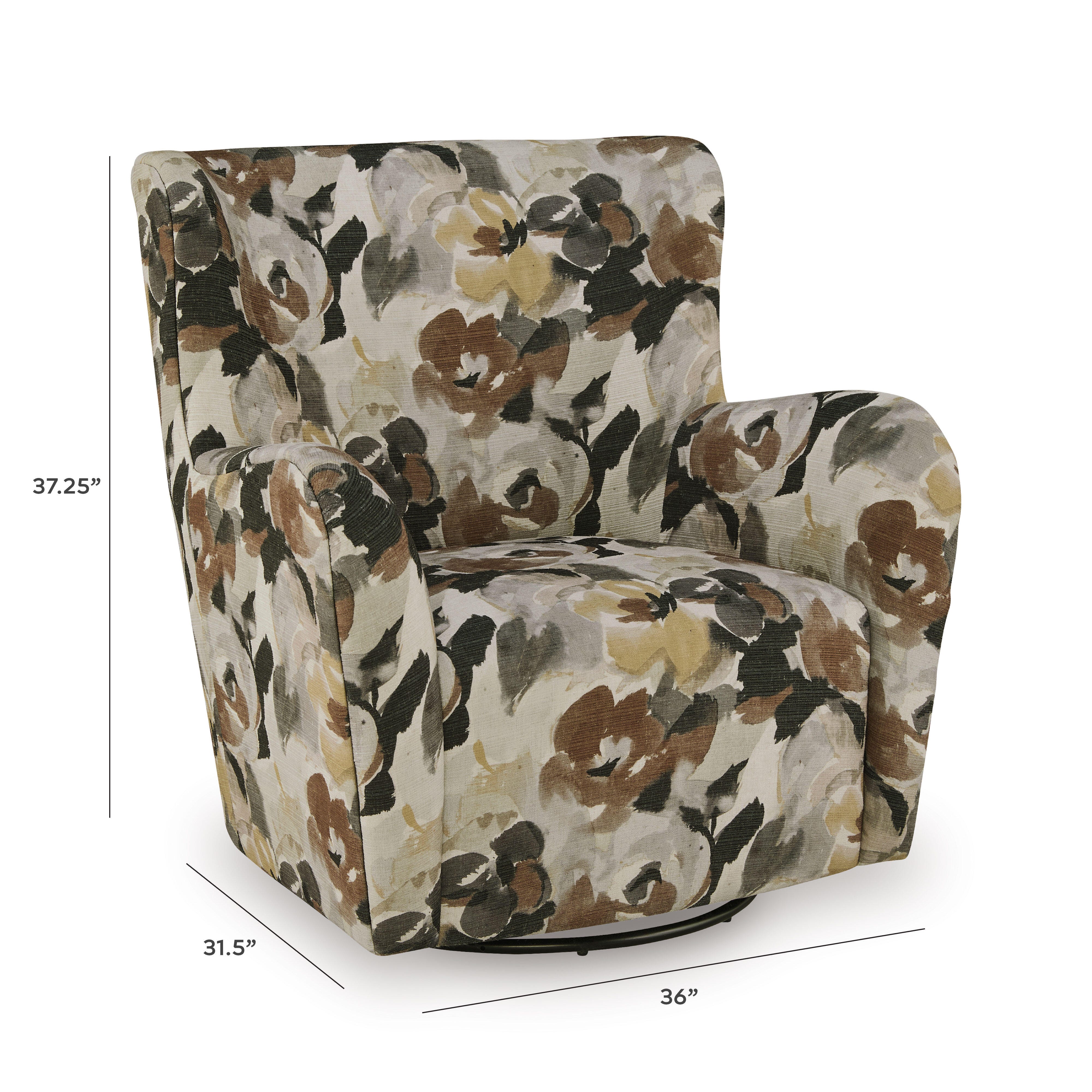 Rowenburg Swivel Glider Accent Chair, Multi, large