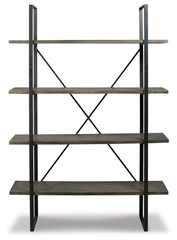 Gilesgrove 72" Bookcase, Black/Gray