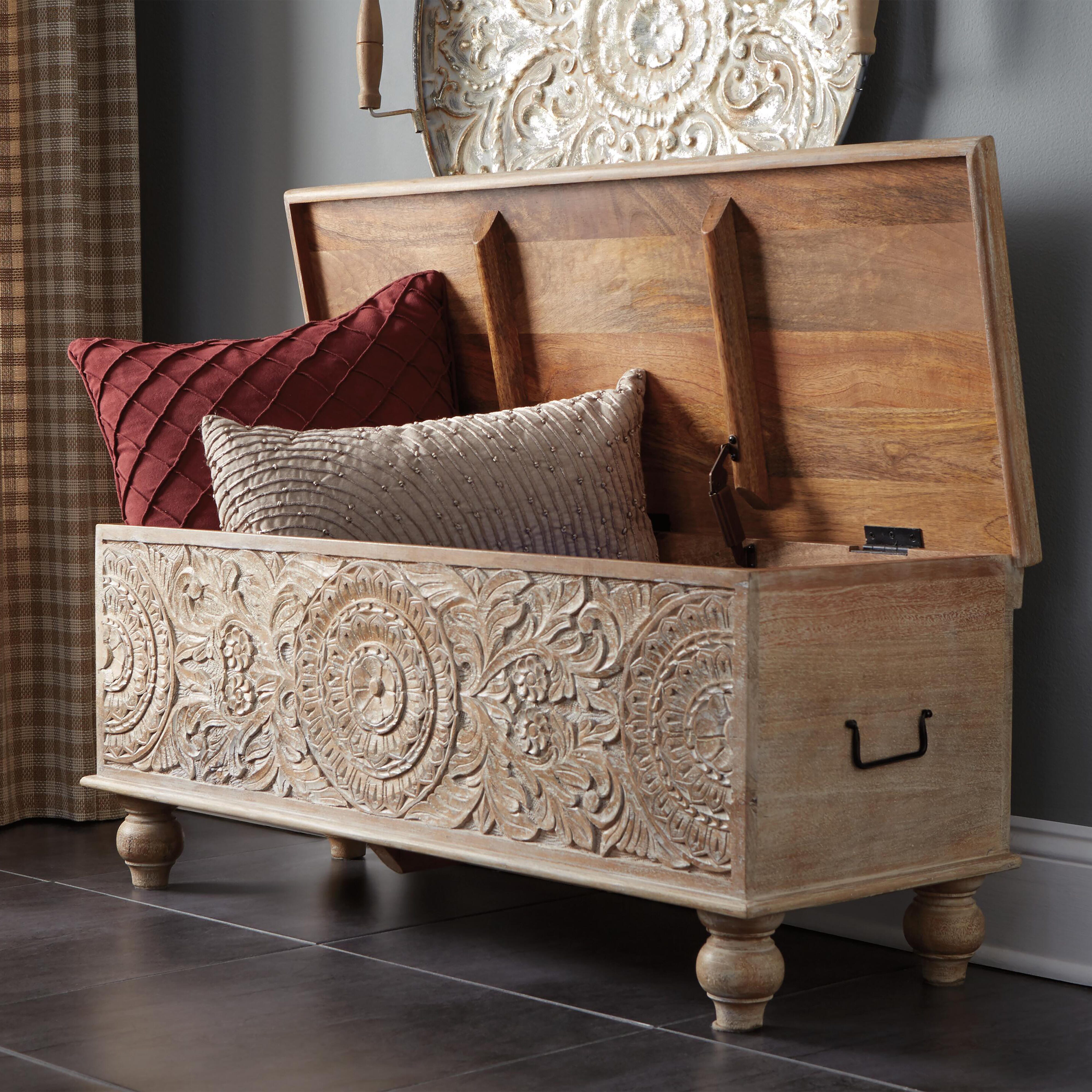 Fossil Ridge Hinged Top Storage Bench | Ashley