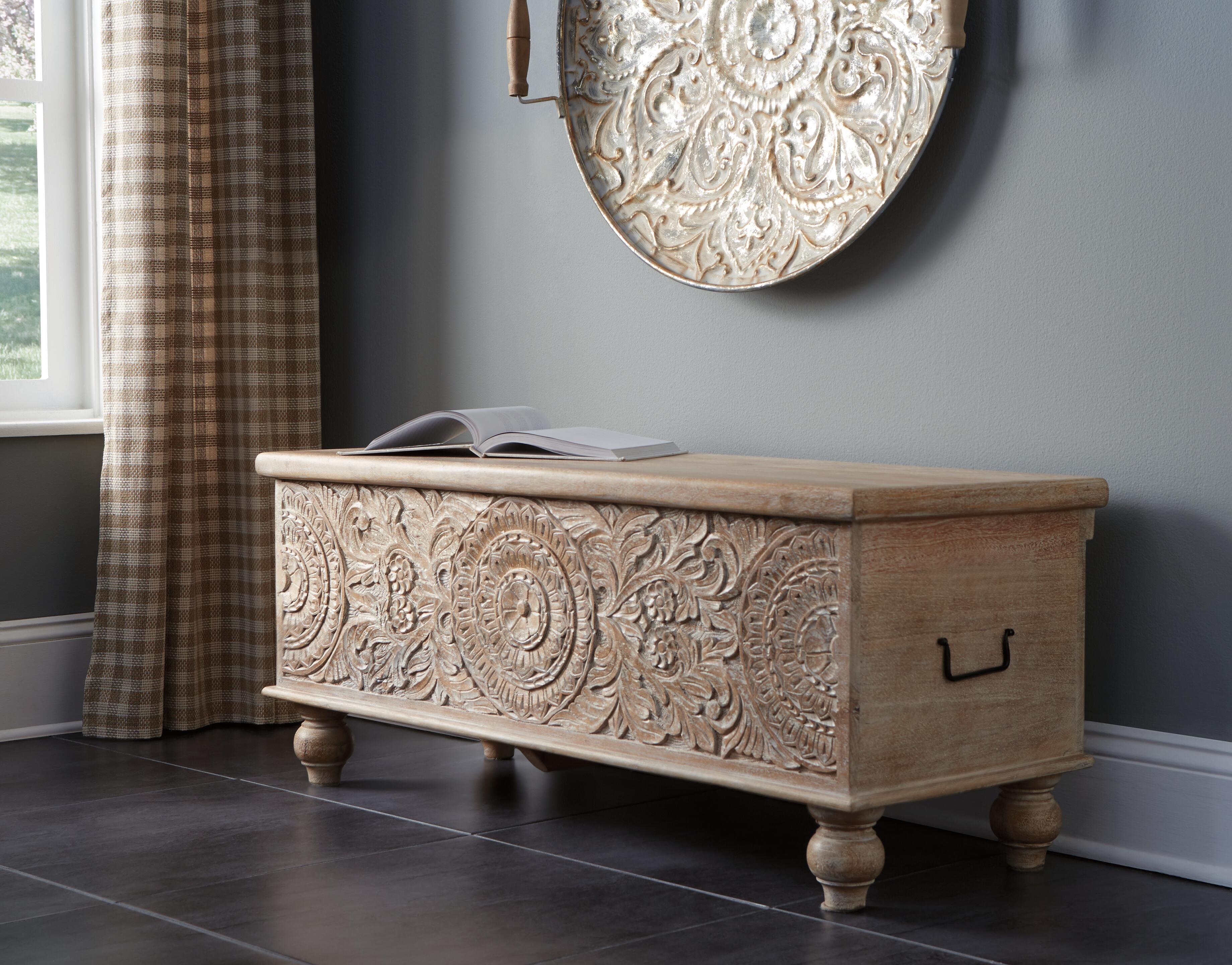 Fossil Ridge Hinged Top Storage Bench | Ashley