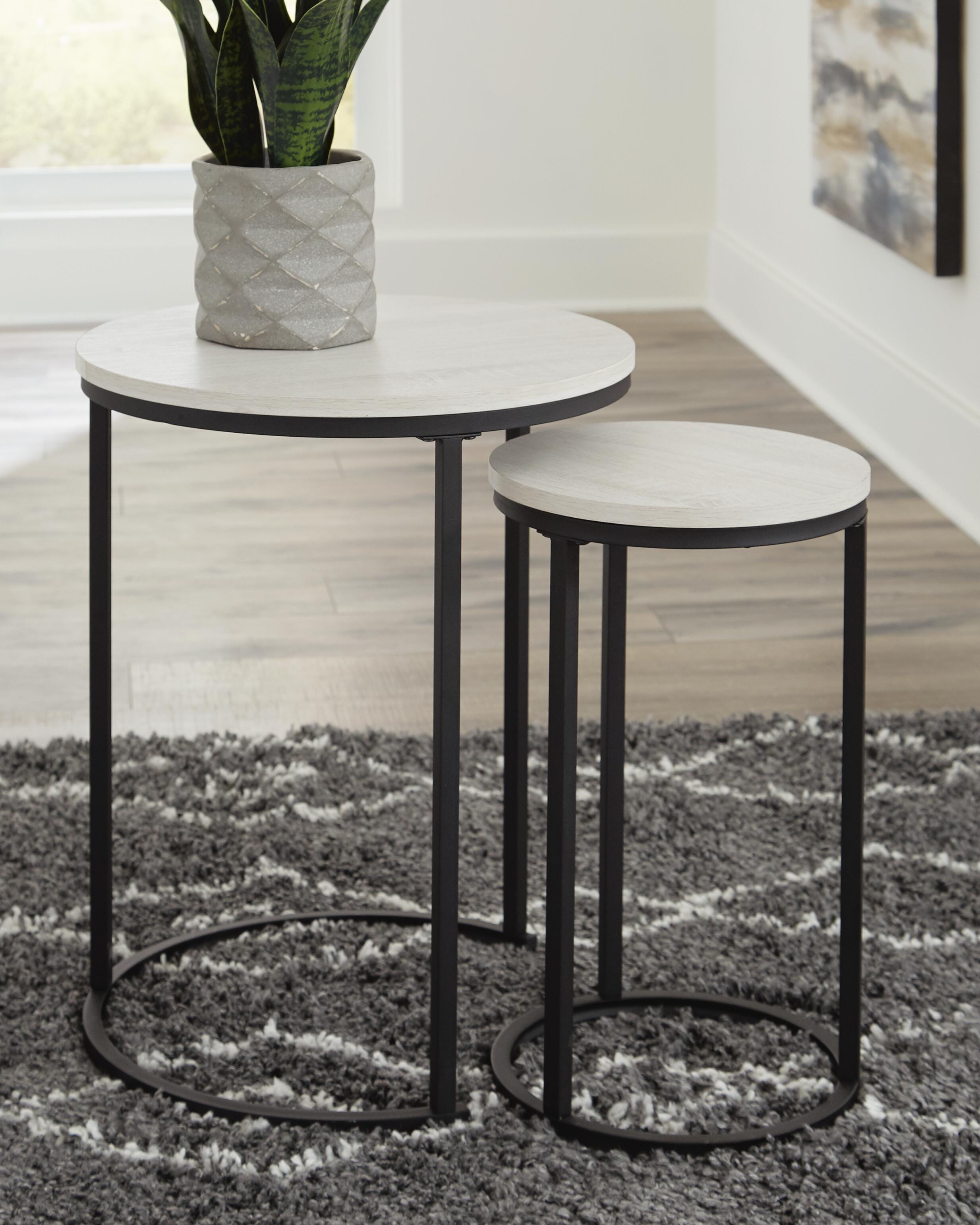 Briarsboro Accent Table (Set of 2), White/Black, large