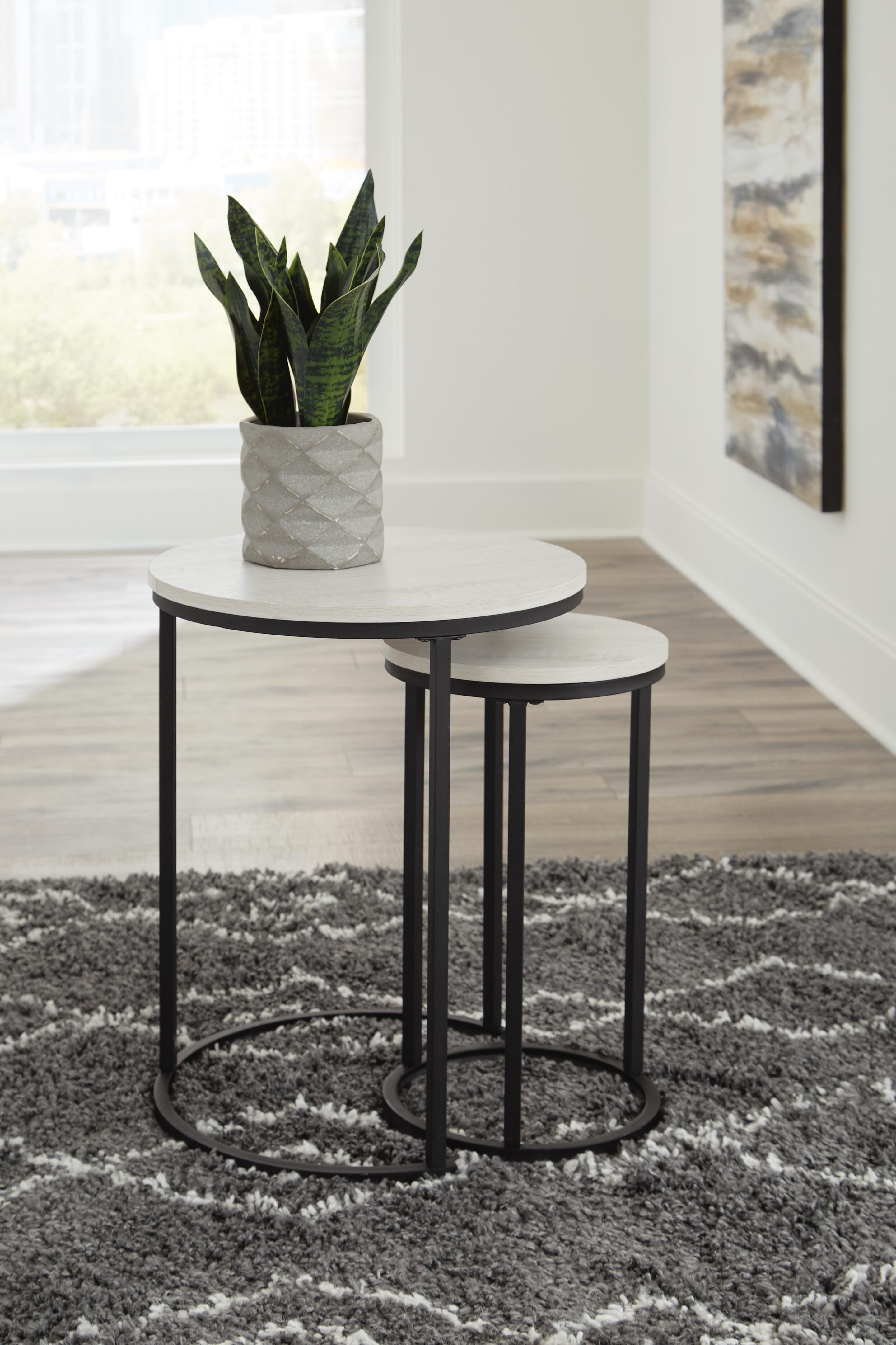 Briarsboro Accent Table (Set of 2), White/Black, large