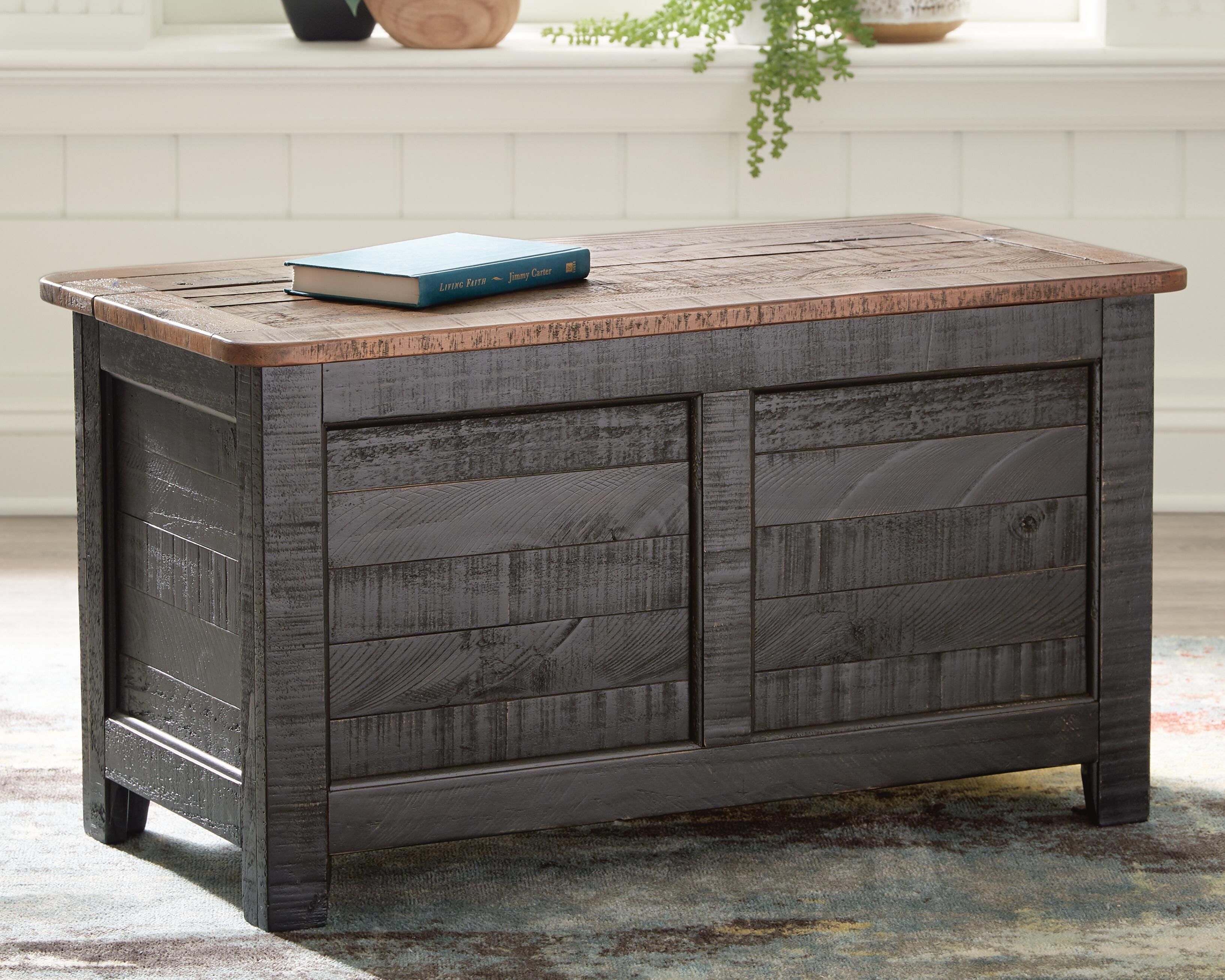 Dashbury Storage Trunk, Antique Black/Brown, large