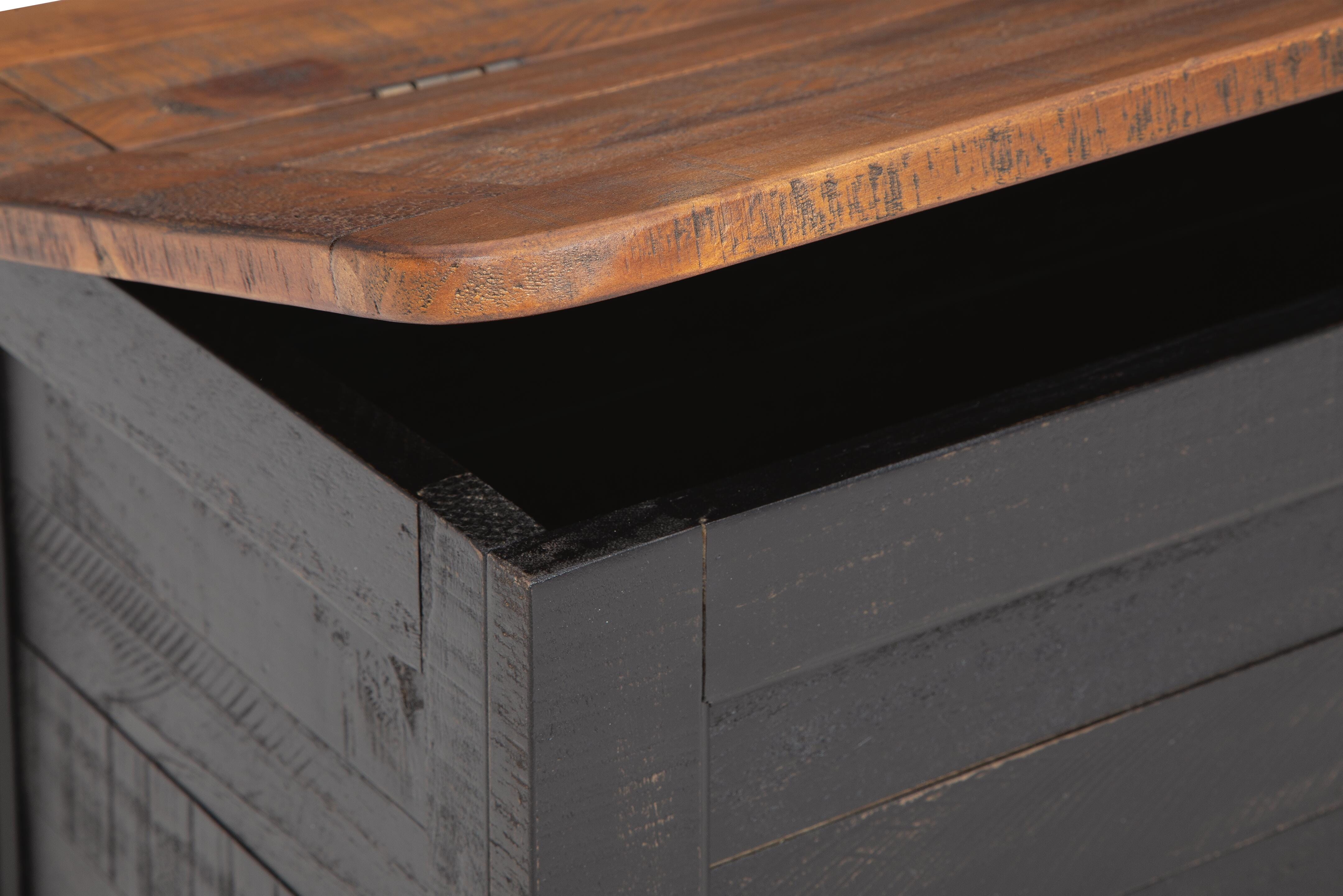 Dashbury Storage Trunk, Antique Black/Brown, large