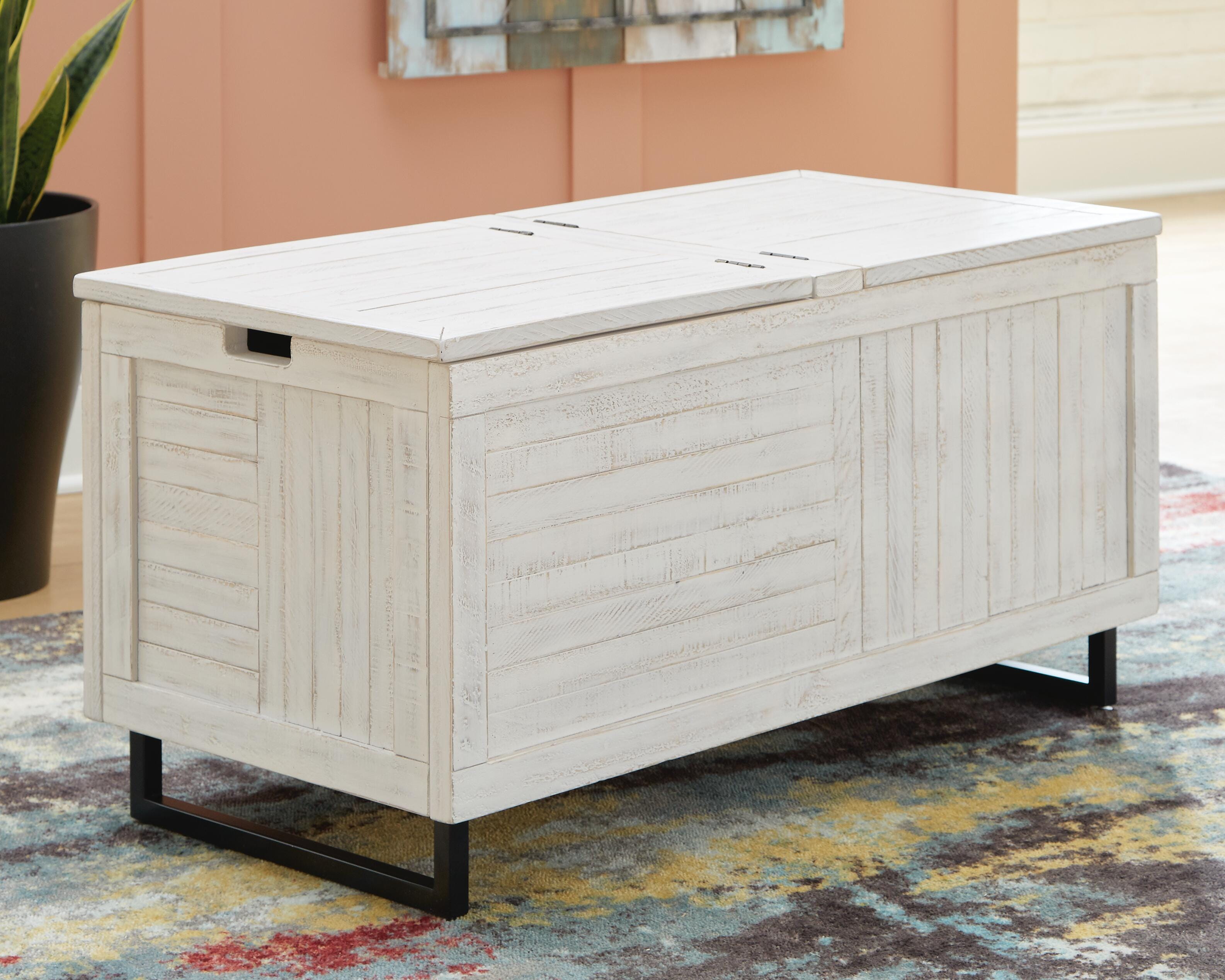 Coltport Storage Trunk, Distressed White, large