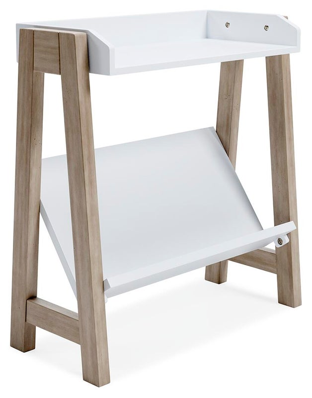 Blariden Small Bookcase, White/Tan