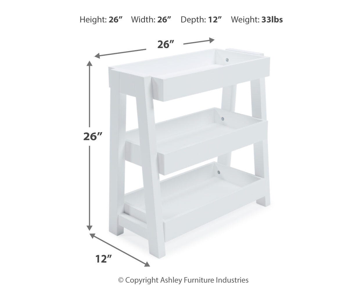 Blariden Shelf Accent Table, White, large