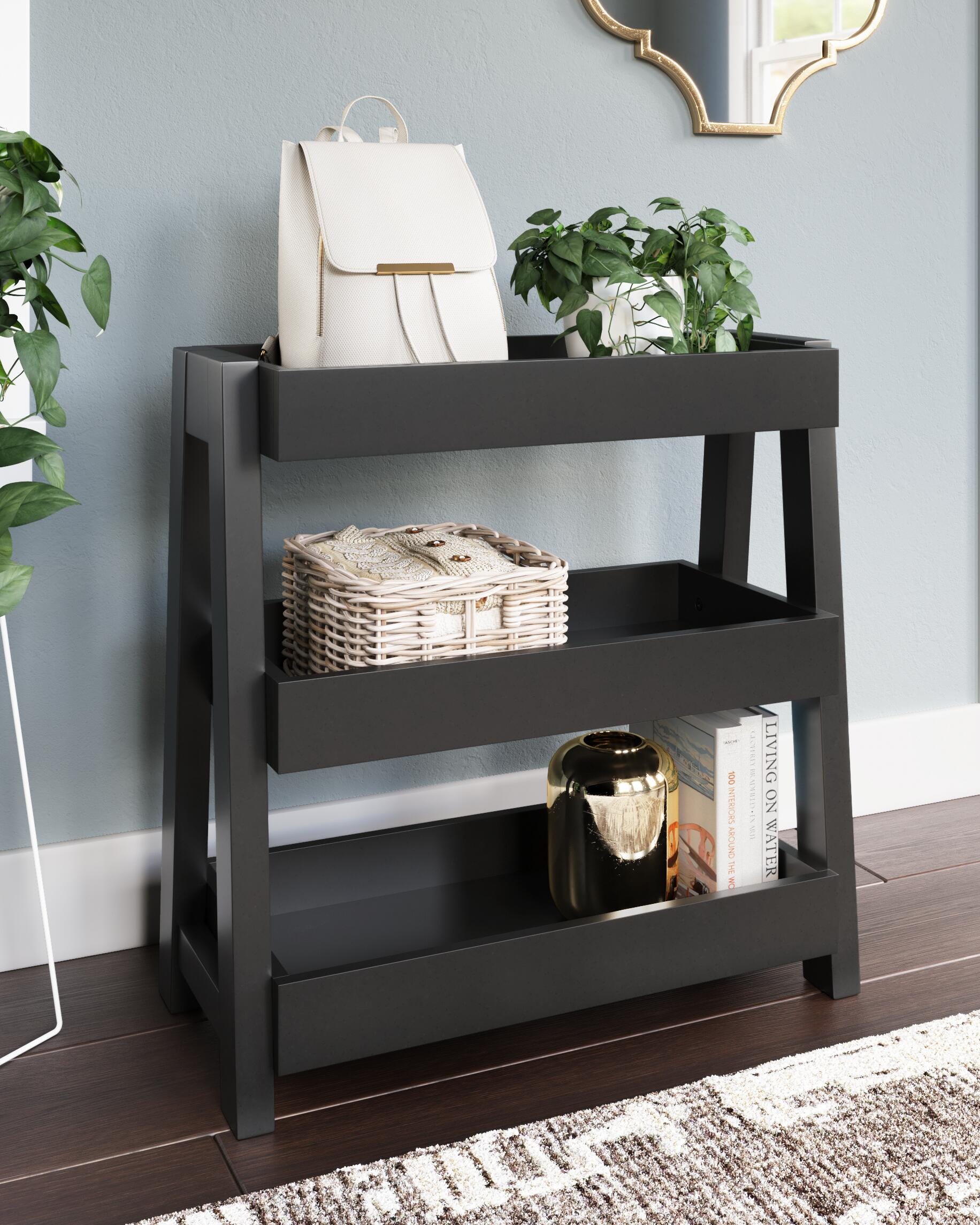 Blariden Shelf Accent Table, Metallic Gray, large