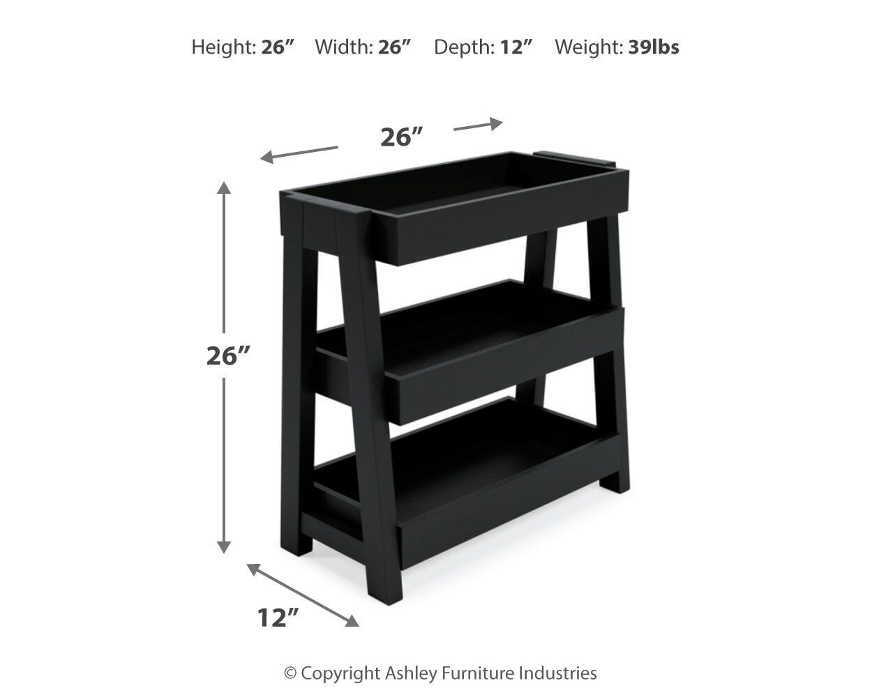 Blariden Shelf Accent Table, Metallic Gray, large