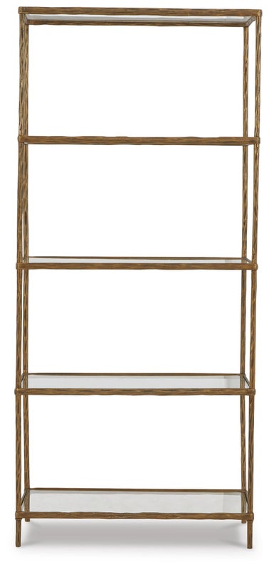 Ryandale 73" Bookcase, Antique Brass Finish