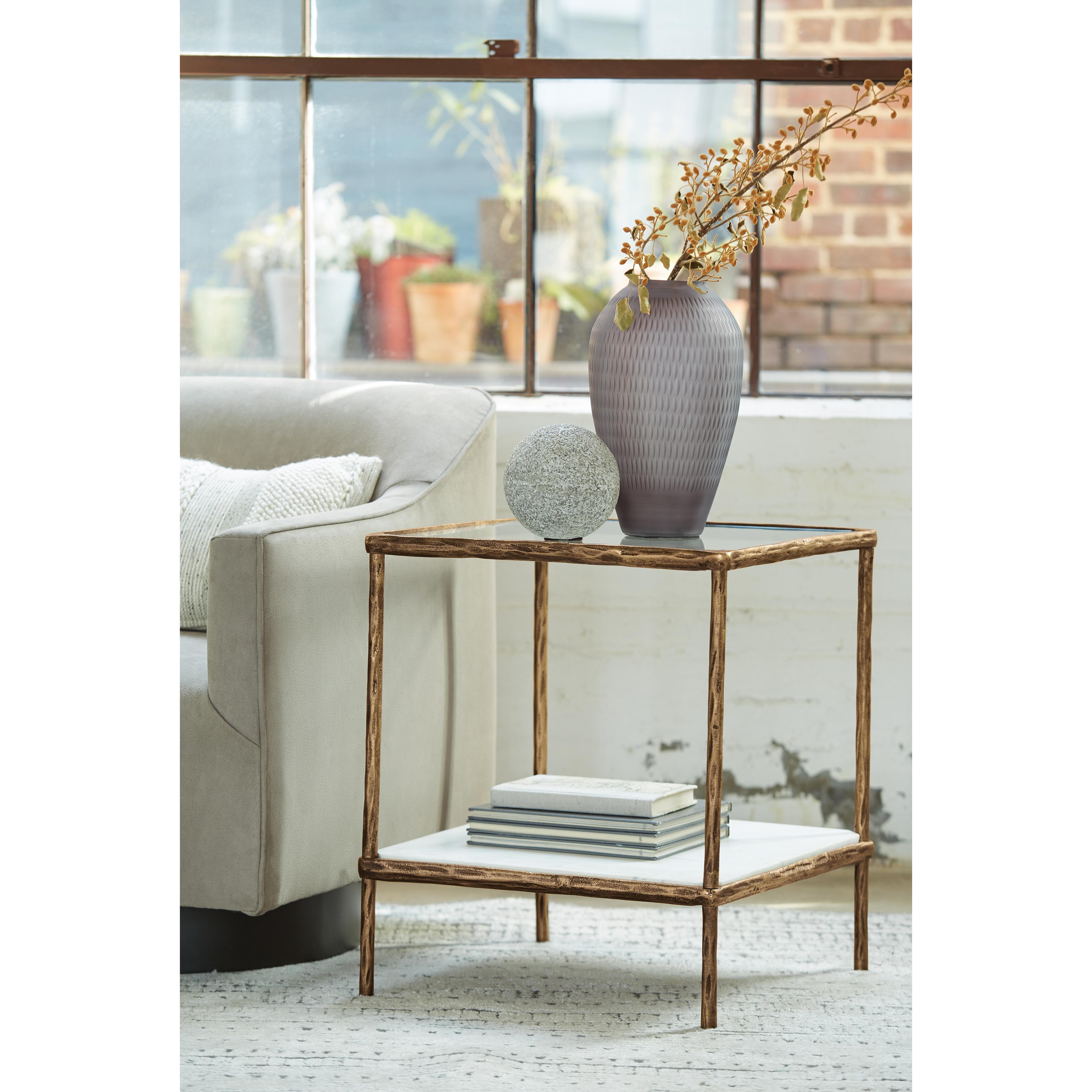 Ryandale Accent Table, Antique Brass Finish, large