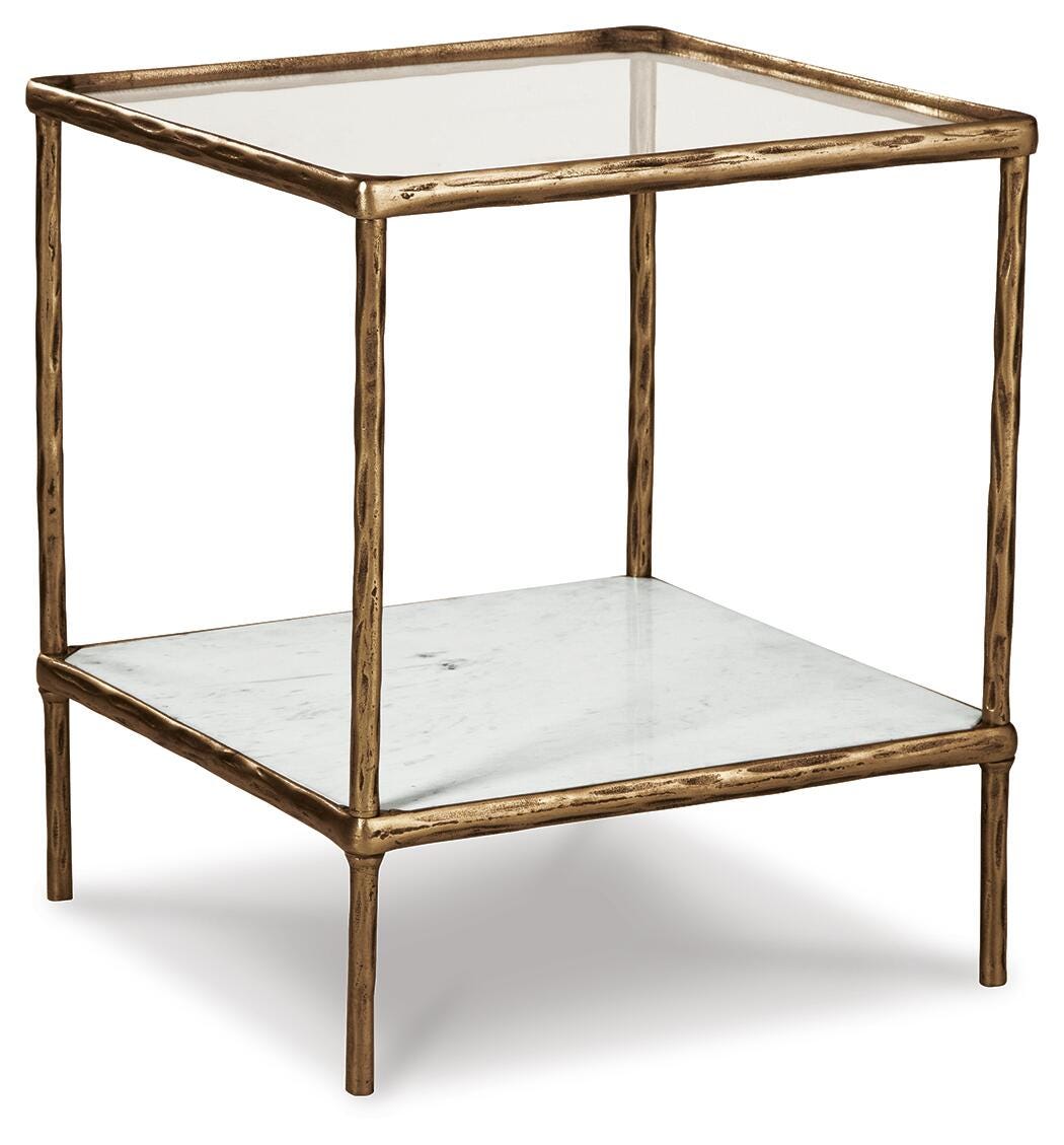 Ryandale Accent Table, Antique Brass Finish, large
