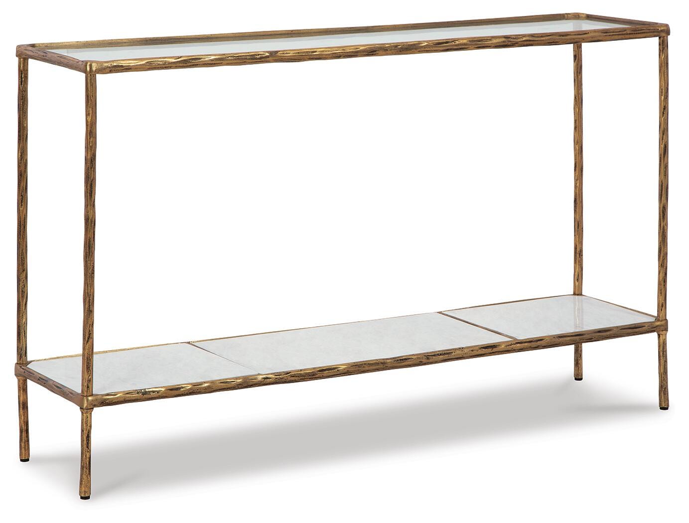 Ryandale Console Sofa Table, Antique Brass Finish, large