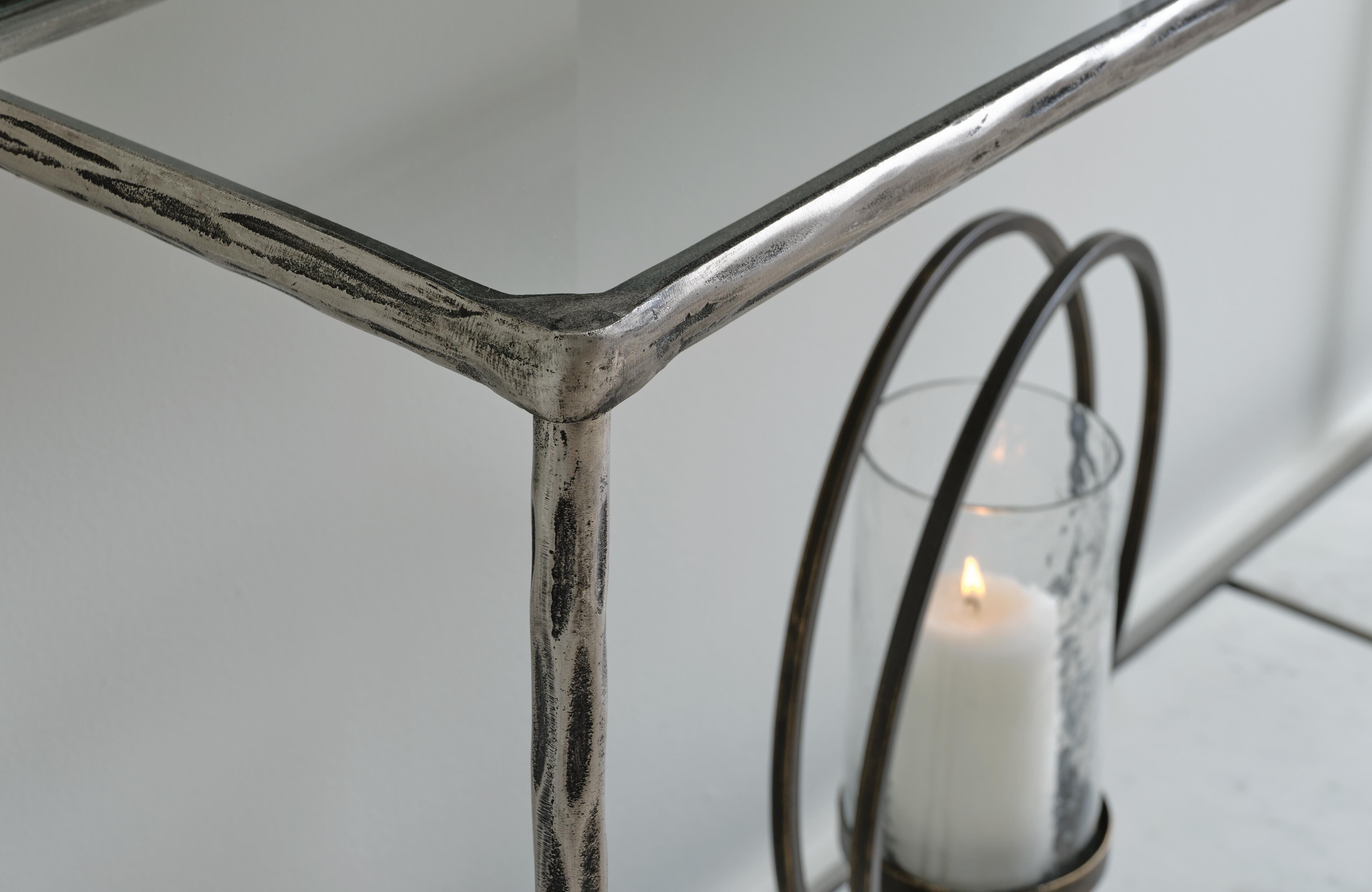 Ryandale Console Sofa Table, Antique Pewter Finish, large