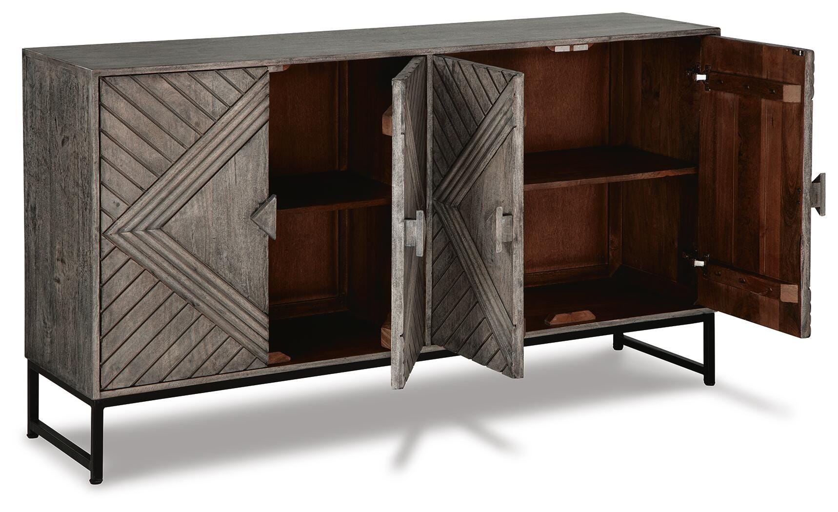 あ*お様 Bayou Treybrook 4 Door Accent Cabinet | Ashley