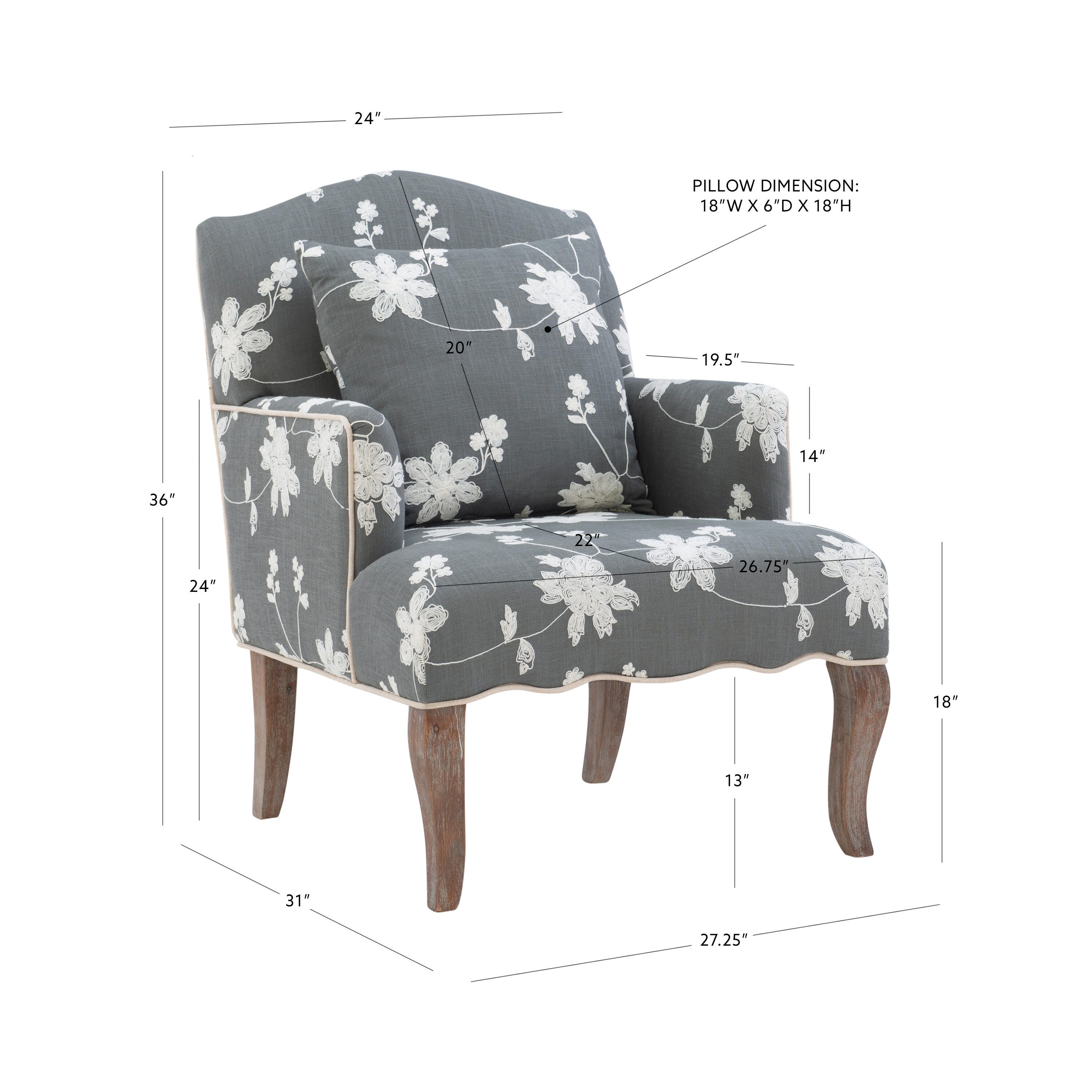 Linon Layla Layla Arm Chair, , large
