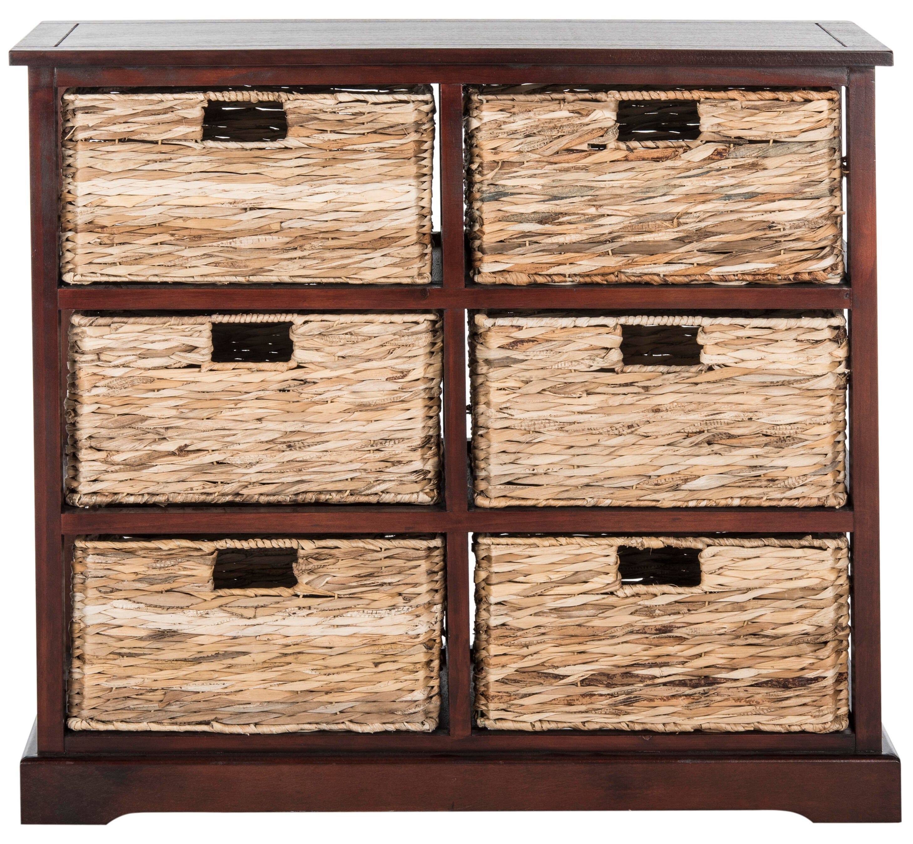Six Tiered Basket Storage Chest, Red, large