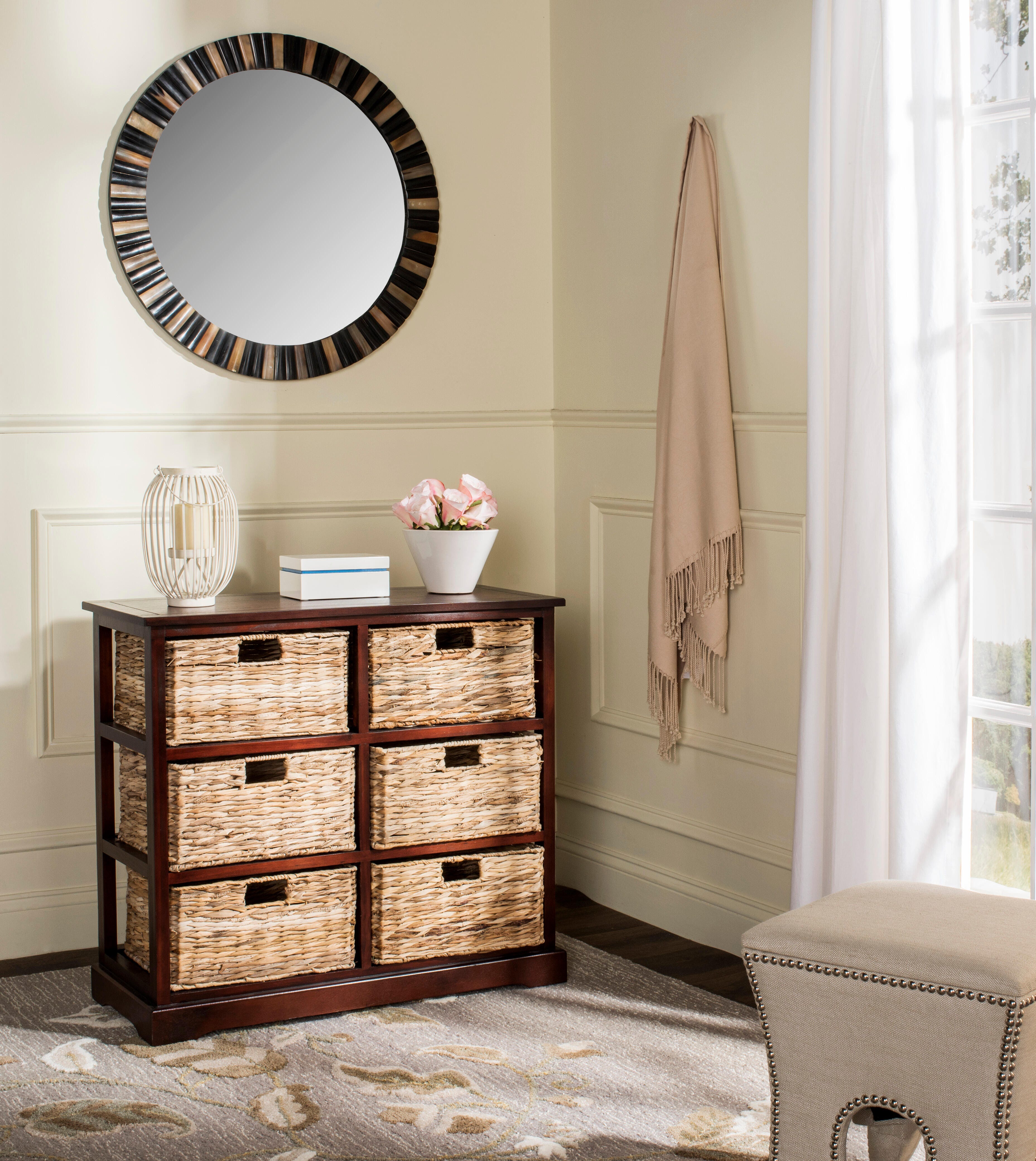 Six Tiered Basket Storage Chest, Red, rollover