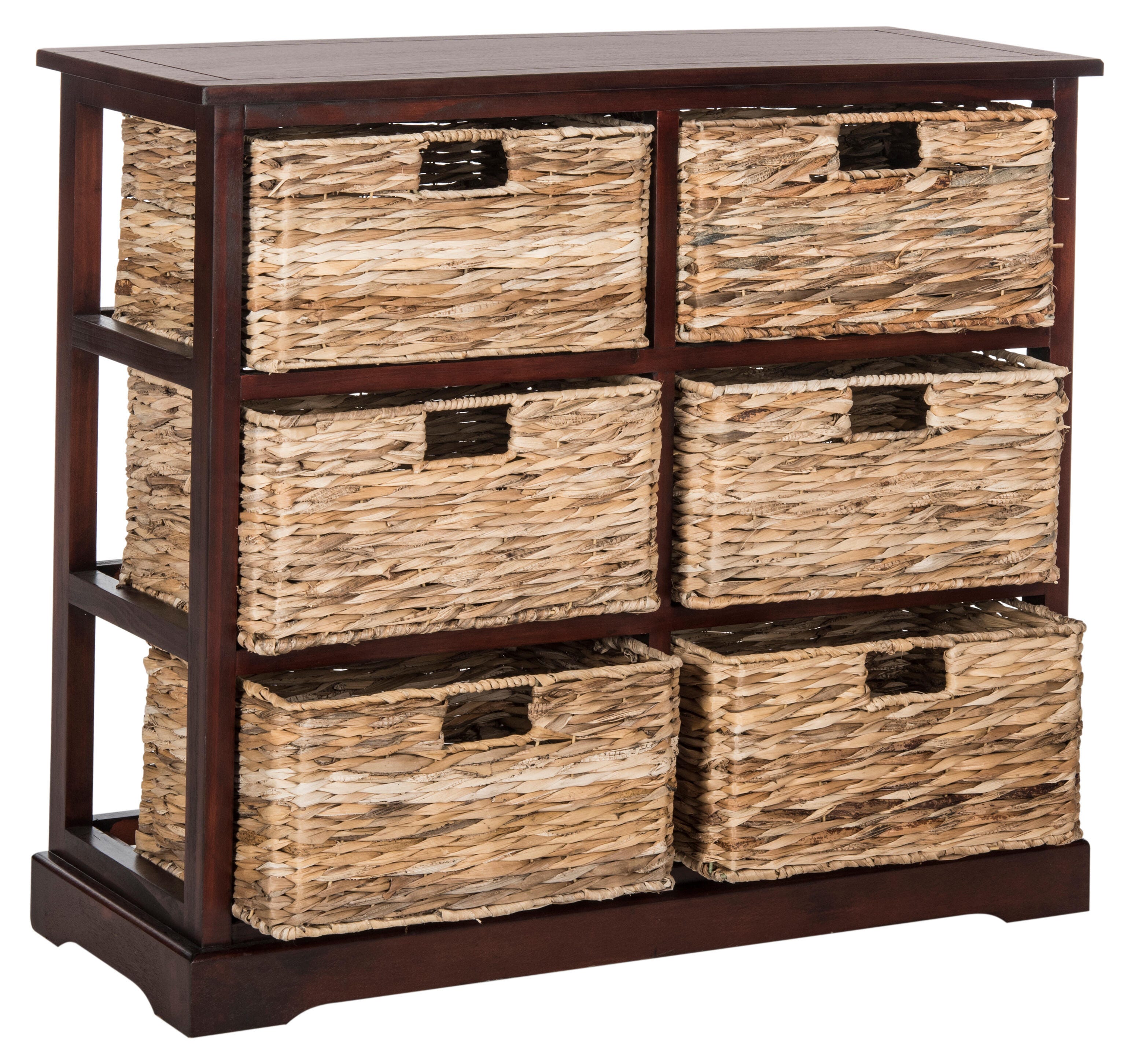 Six Tiered Basket Storage Chest, Red, large