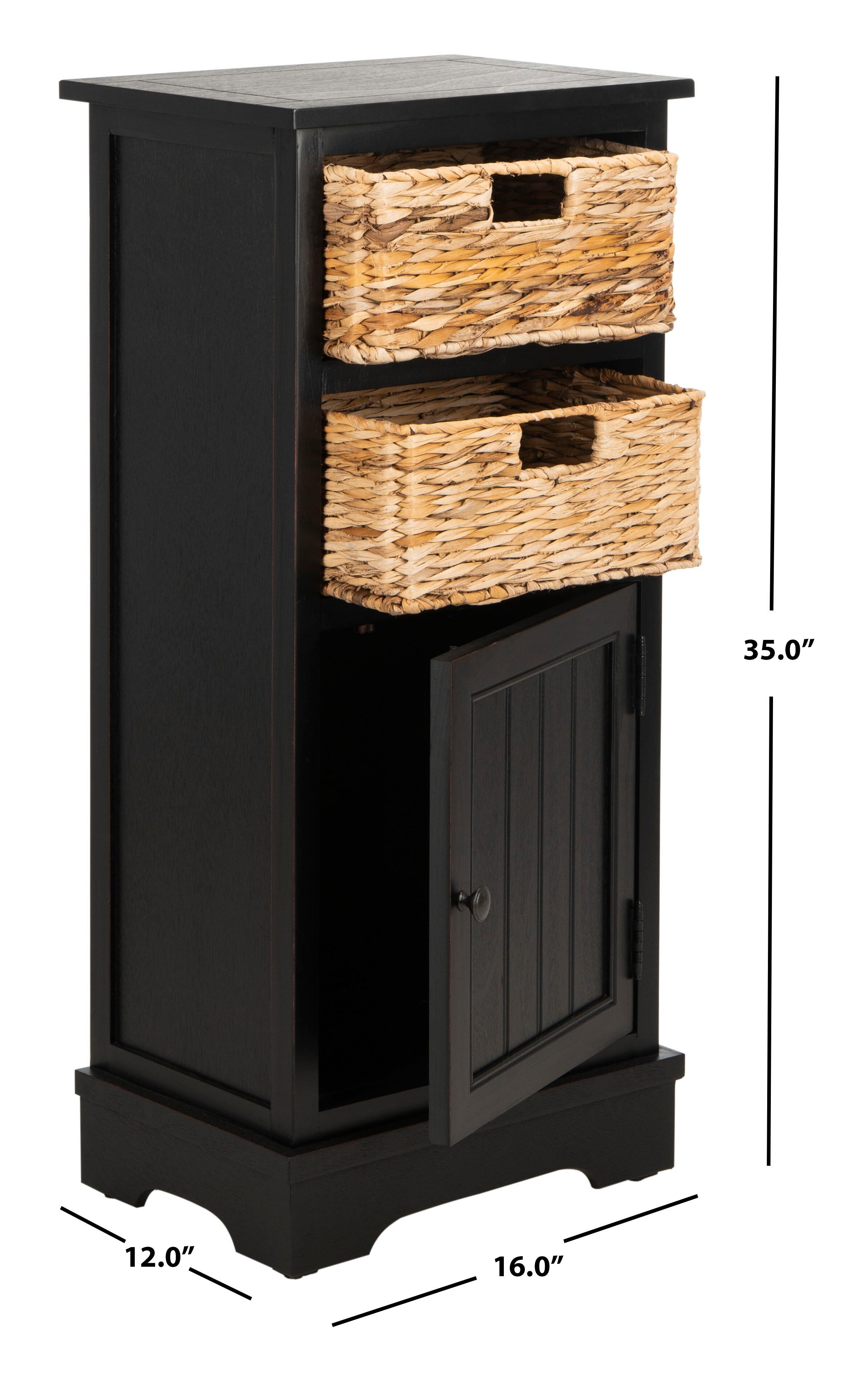Floor Storage Cabinet, Distressed Black, large