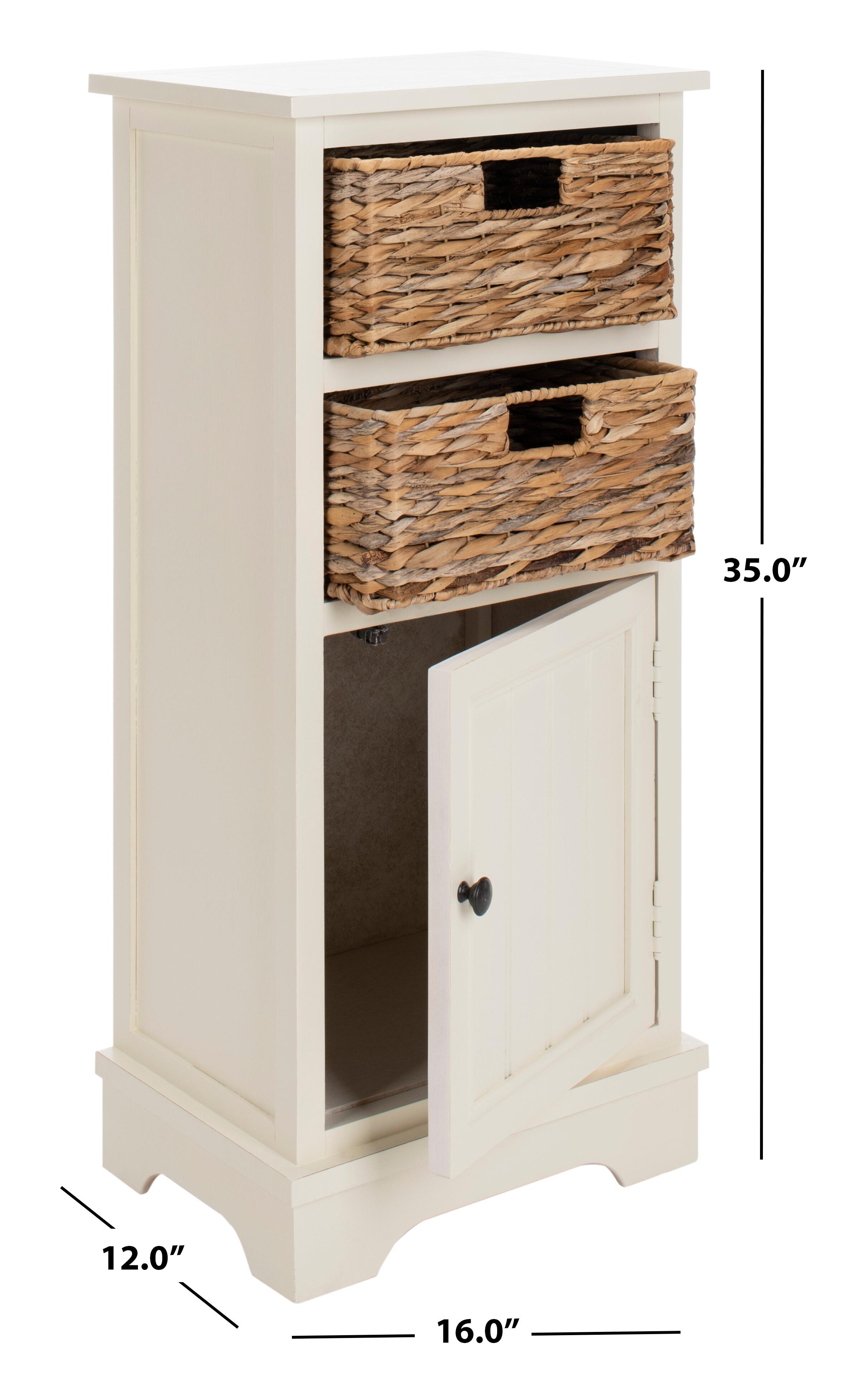 Floor Storage Cabinet, Distressed White, large