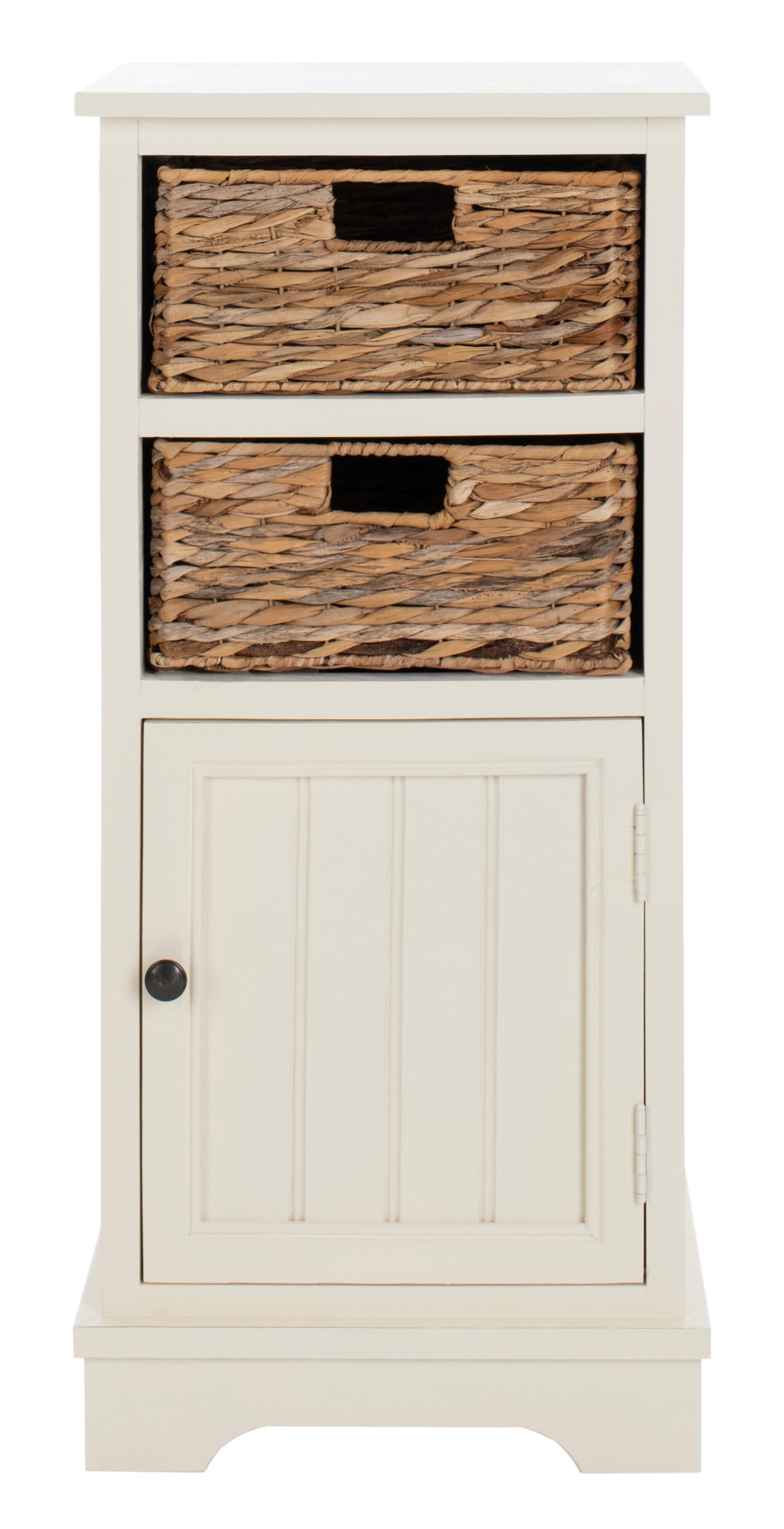 Floor Storage Cabinet, Distressed White, large