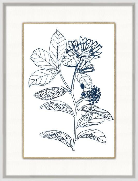 Giclee Blue Botanical Wall Art, , rollover