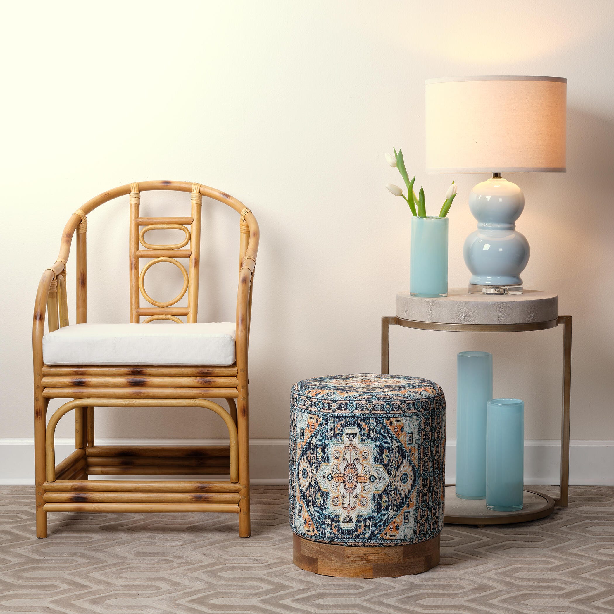 Relaxed Elegance Elle Side Table, White, large