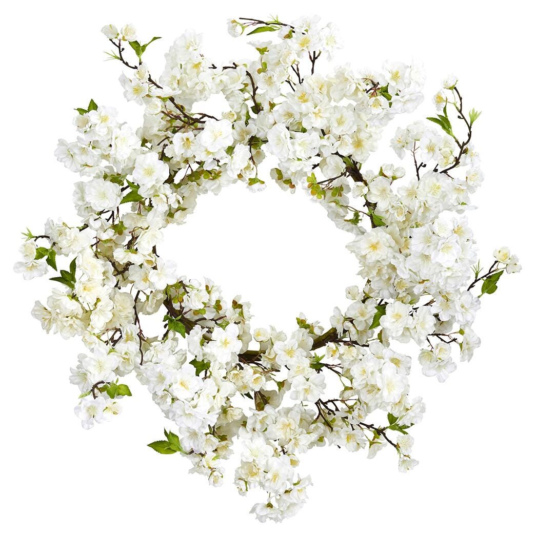 Home Accents 24&rdquo; Cherry Blossom Wreath, , large