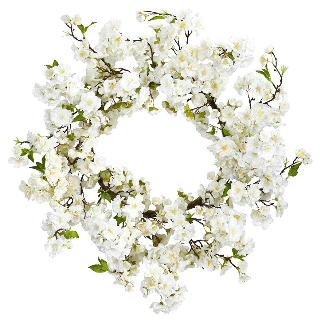 Home Accents 24&rdquo; Cherry Blossom Wreath, , large