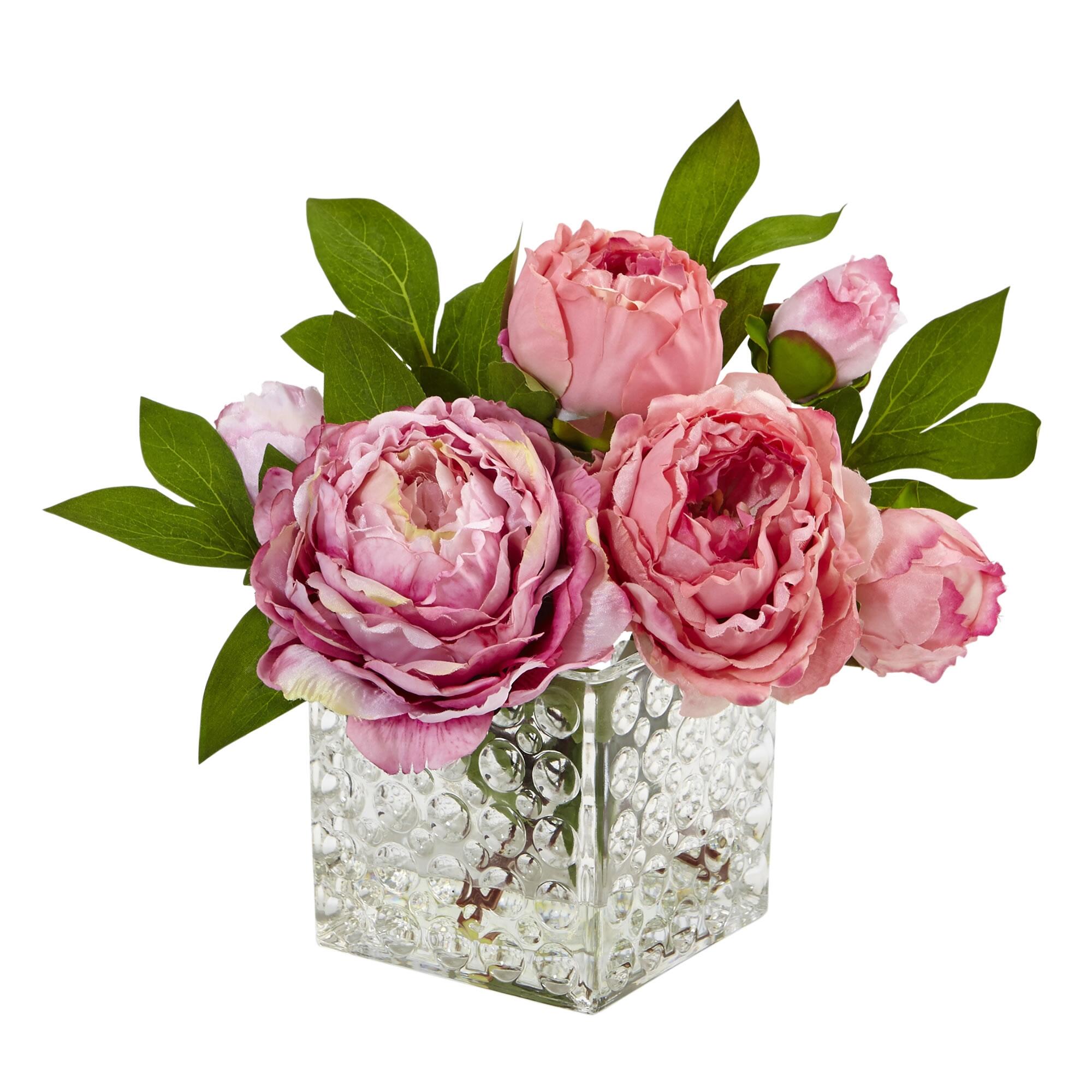 Home Accents Peony in Glass Vase, , rollover