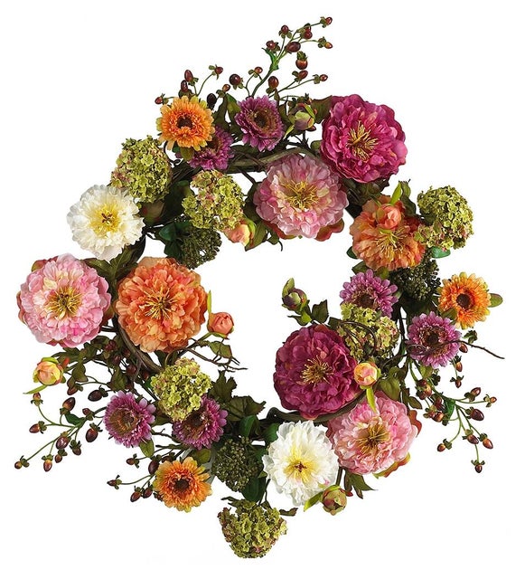 Home Accents 24" Mixed Peony Wreath