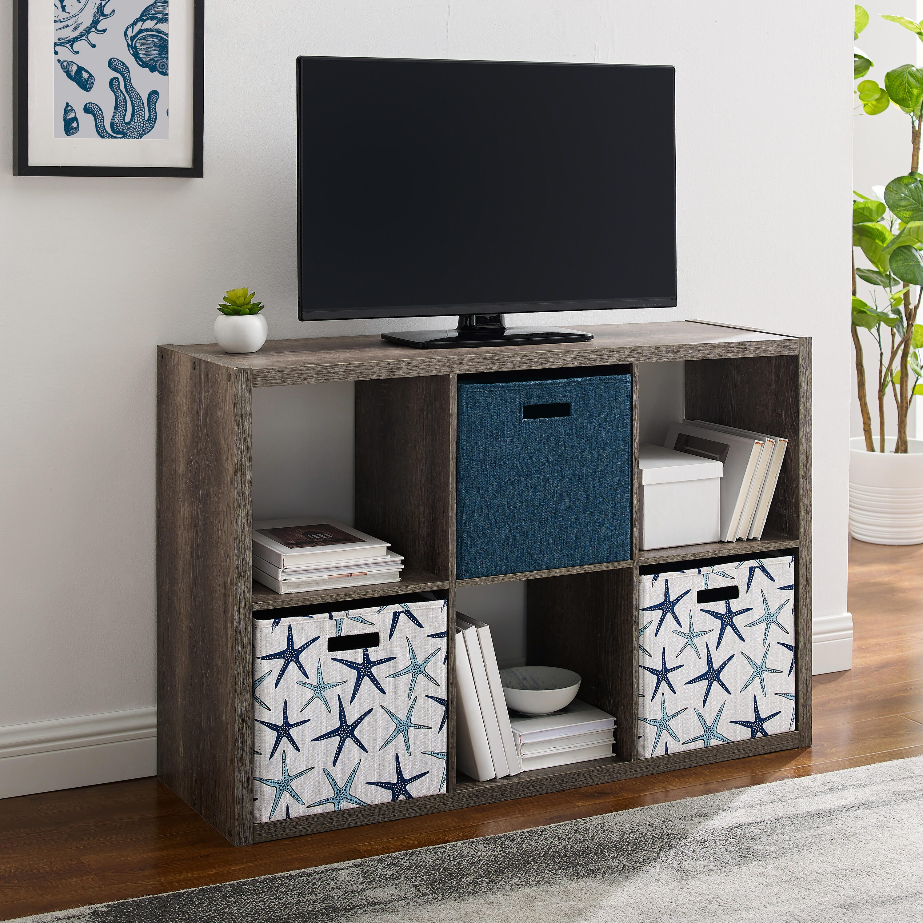 Linon Gwen Gwen Storage Shelf, Gray, large
